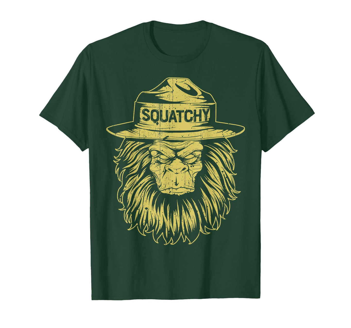 Bigfoot Squatchy Sasquatch Hat Smokey Retro Vintage Bear T-Shirt