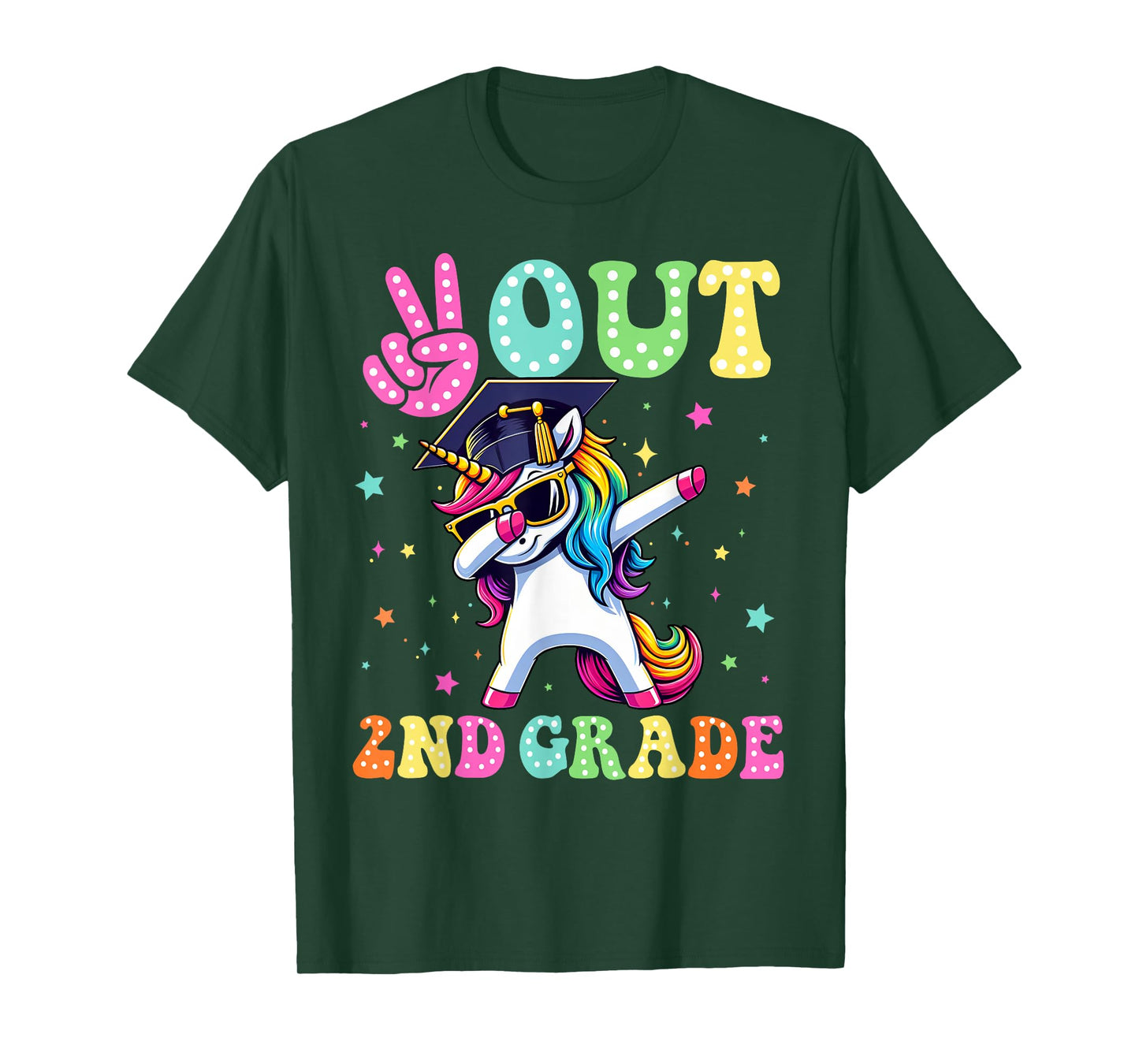 Unicorn Peace Out 2nd Grade Graduate Last Day Of School Kids T-Shirt
