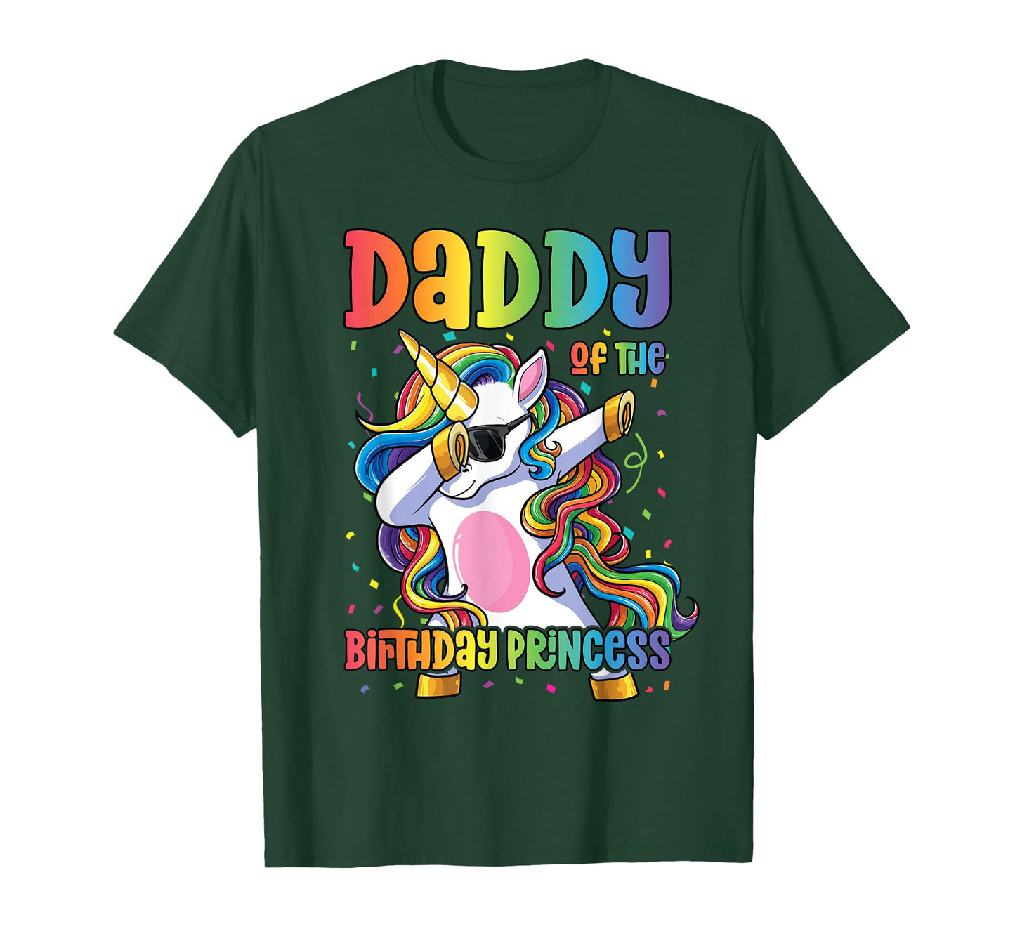 Daddy of the Birthday Princess Girl Dabbing Unicorn Dad T-Shirt