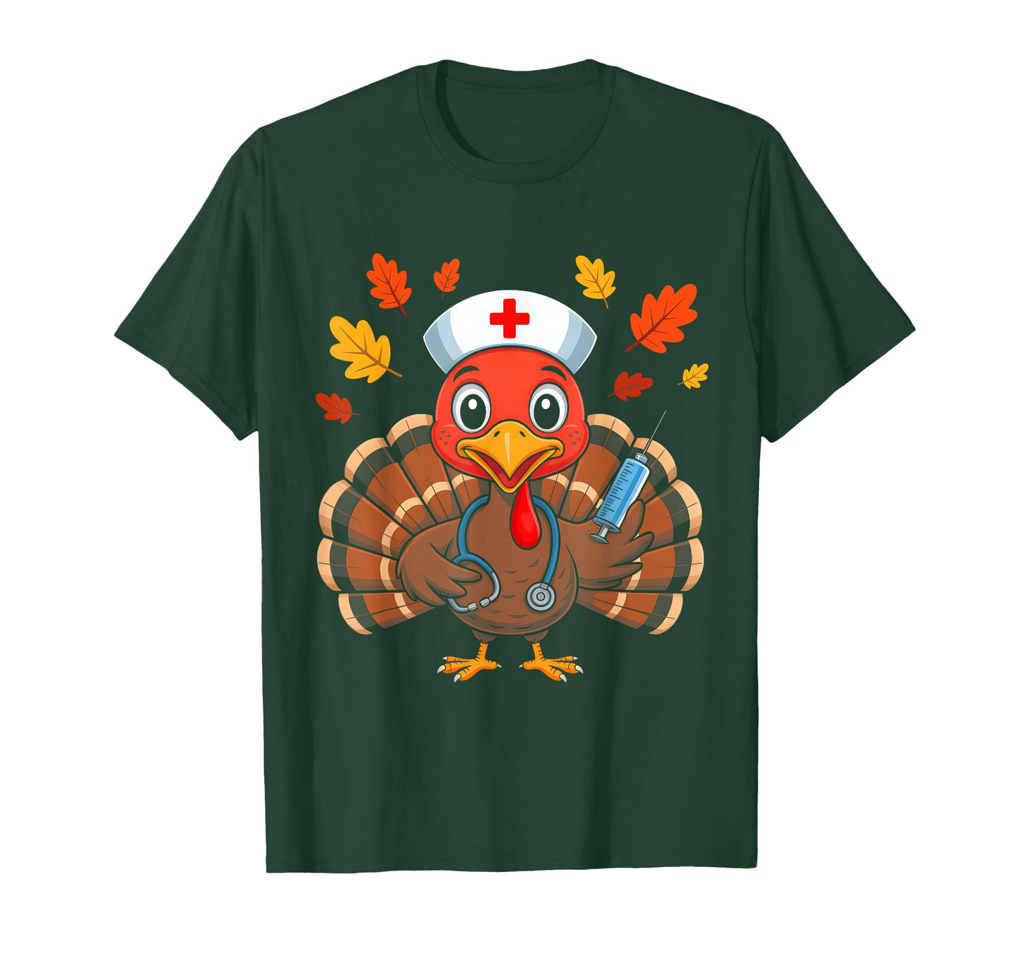 Turkey Nurse Thanksgiving Pilgrim Costume for Girls Women T-Shirt