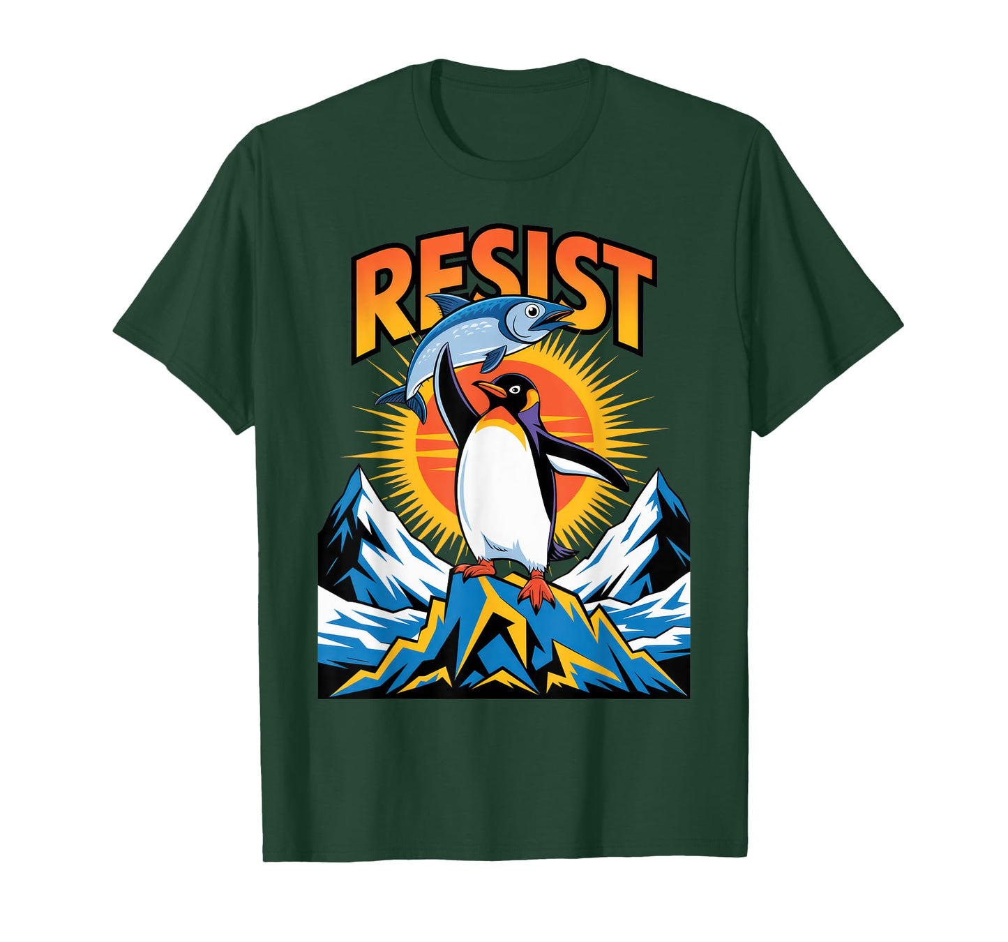 Penguins Protest Against Tariffs Funny Penguin Tariff T-Shirt