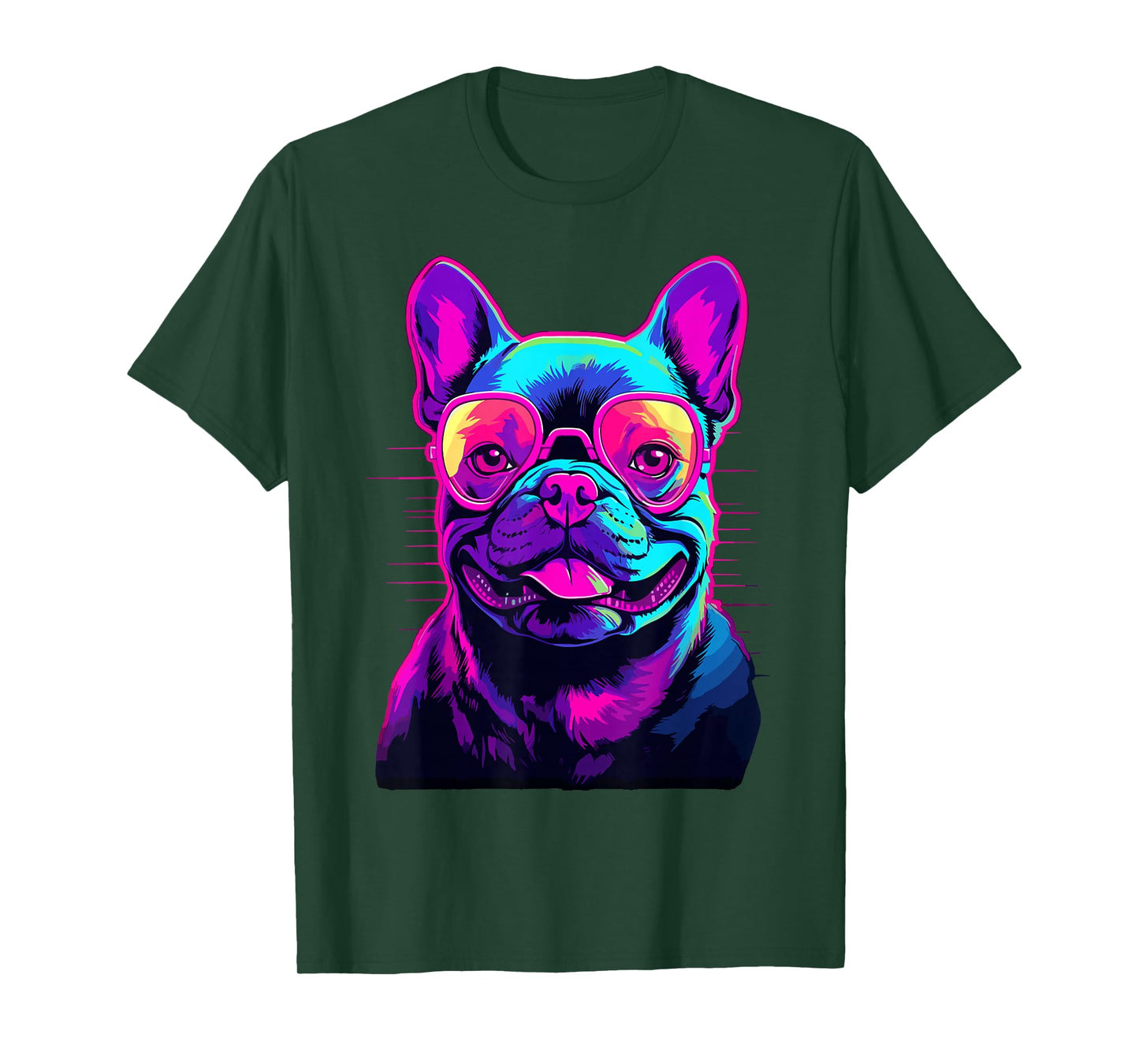 French Bulldog Synthwave Vaporwave T-Shirt