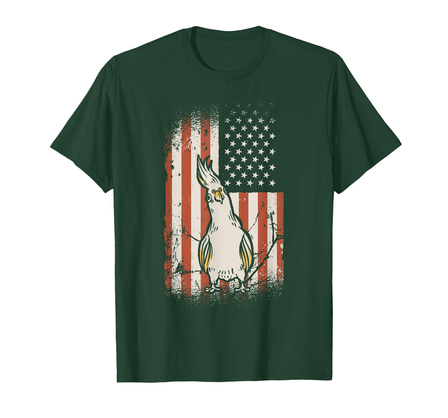 Cockatiel American Flag Bird Lover Patriotic Cockatiel T-Shirt