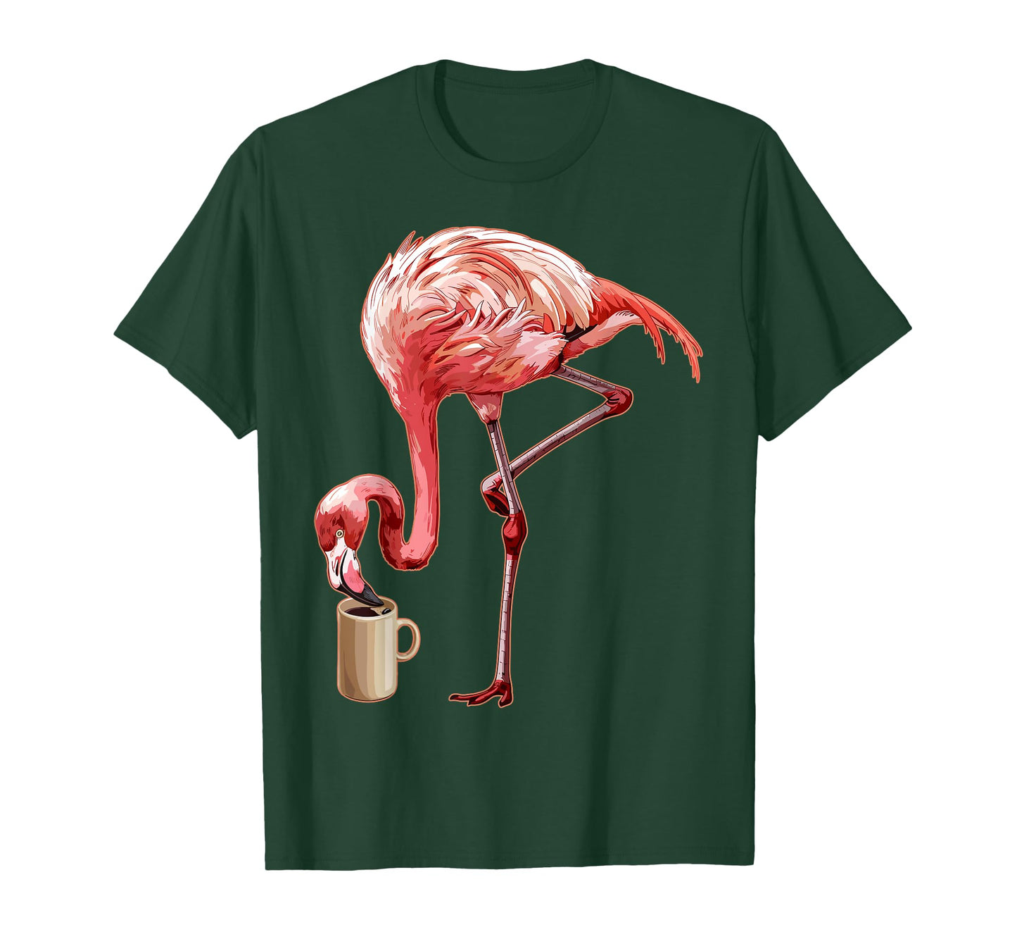 Flamingo Shirt Womens Men Funny Flamingo And Coffee T-Shirt