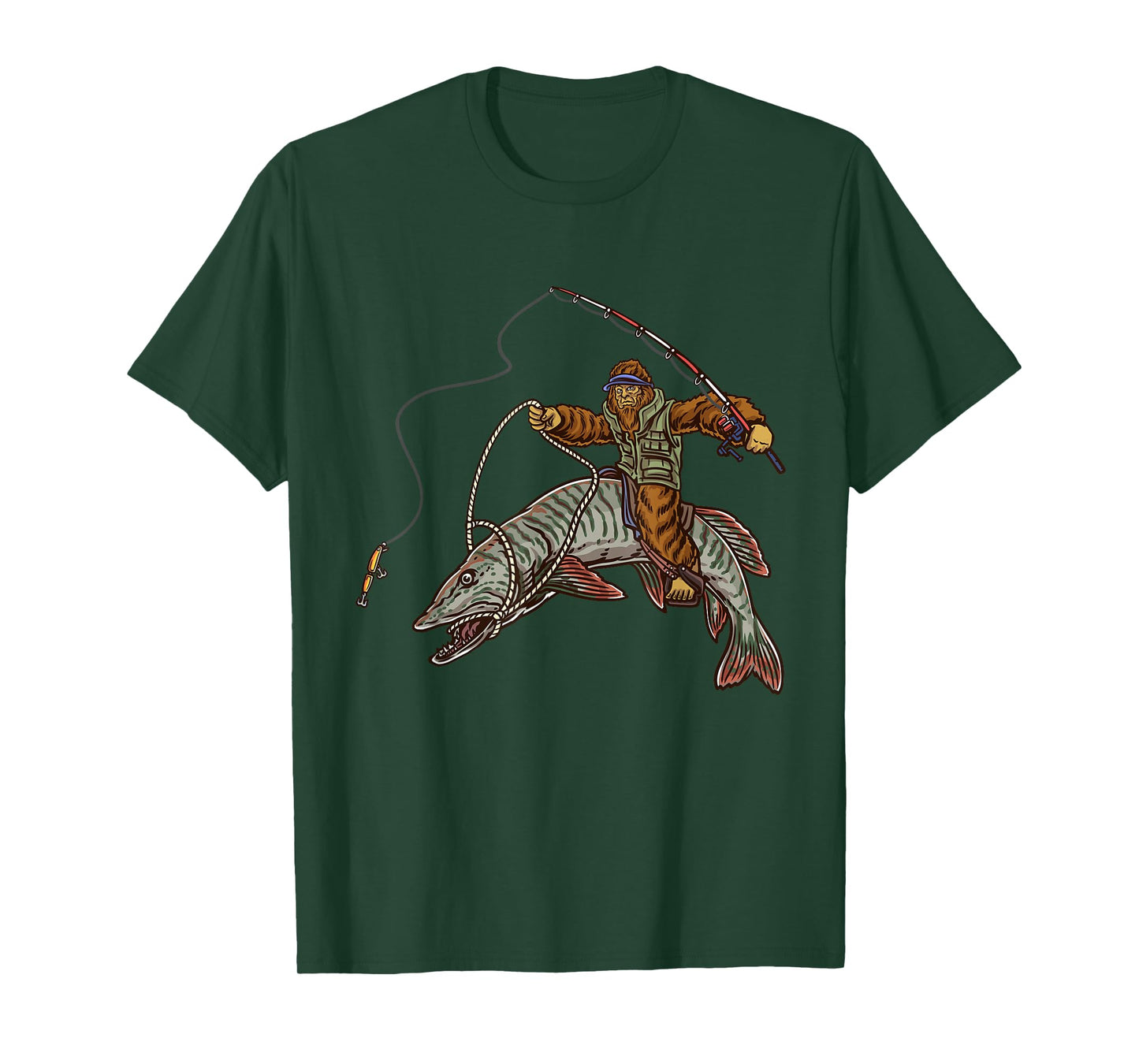 Muskie Fishing Tiger Musky Hunting Bigfoot Fishermen T-Shirt