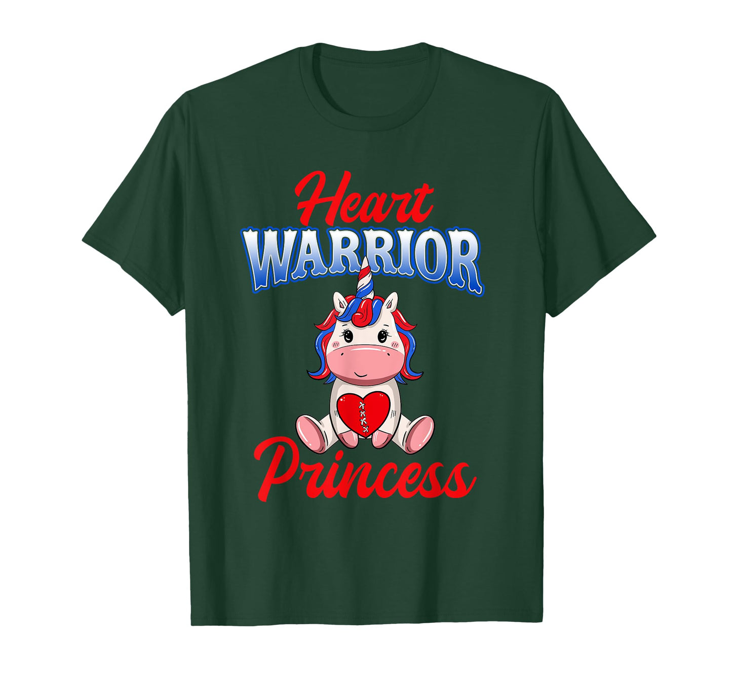 Unicorn Heart Warrior Princess CHD Awareness Shirts Girls T-Shirt