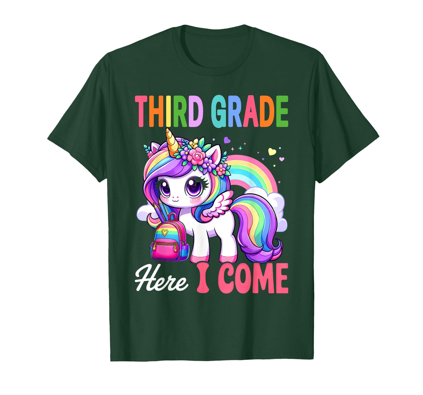 3rd Grade Shirts For Girls Unicorn Third Grade Here I Come T-Shirt