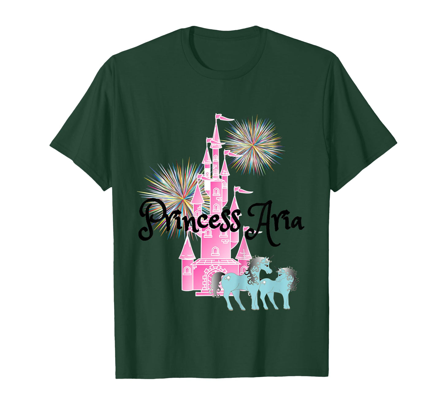 Kids Princess Aria Name Girls Personalized Custom T-Shirt