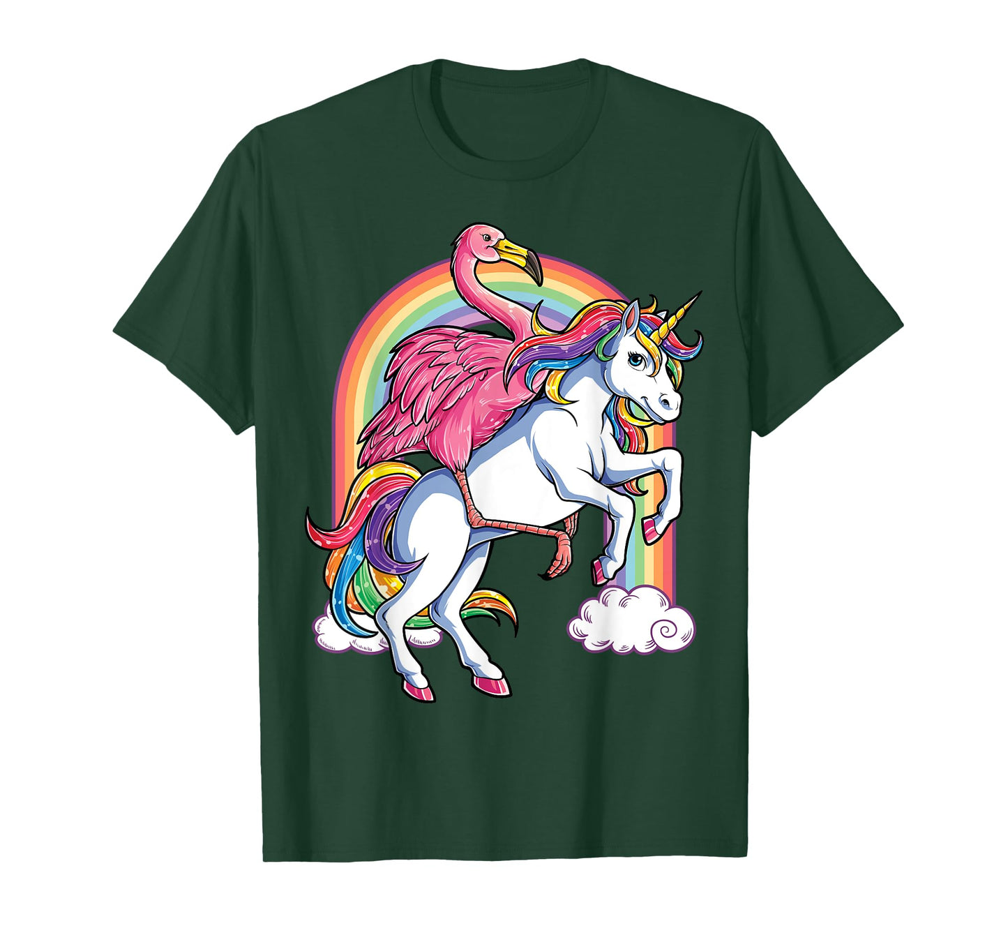 Pink Flamingo Unicorn T shirt Bird Lovers Squad Rainbow Gift T-Shirt