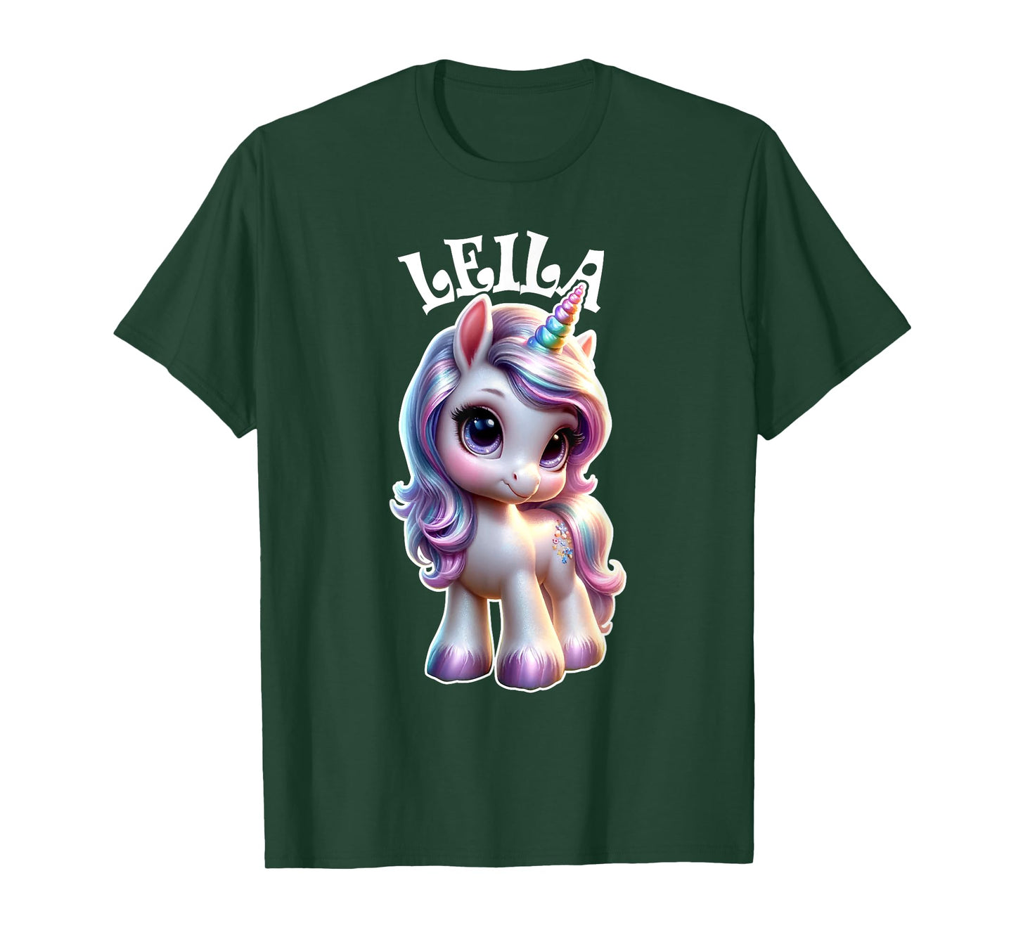 Leila Cute Unicorn Design for Girls Name Leila T-Shirt