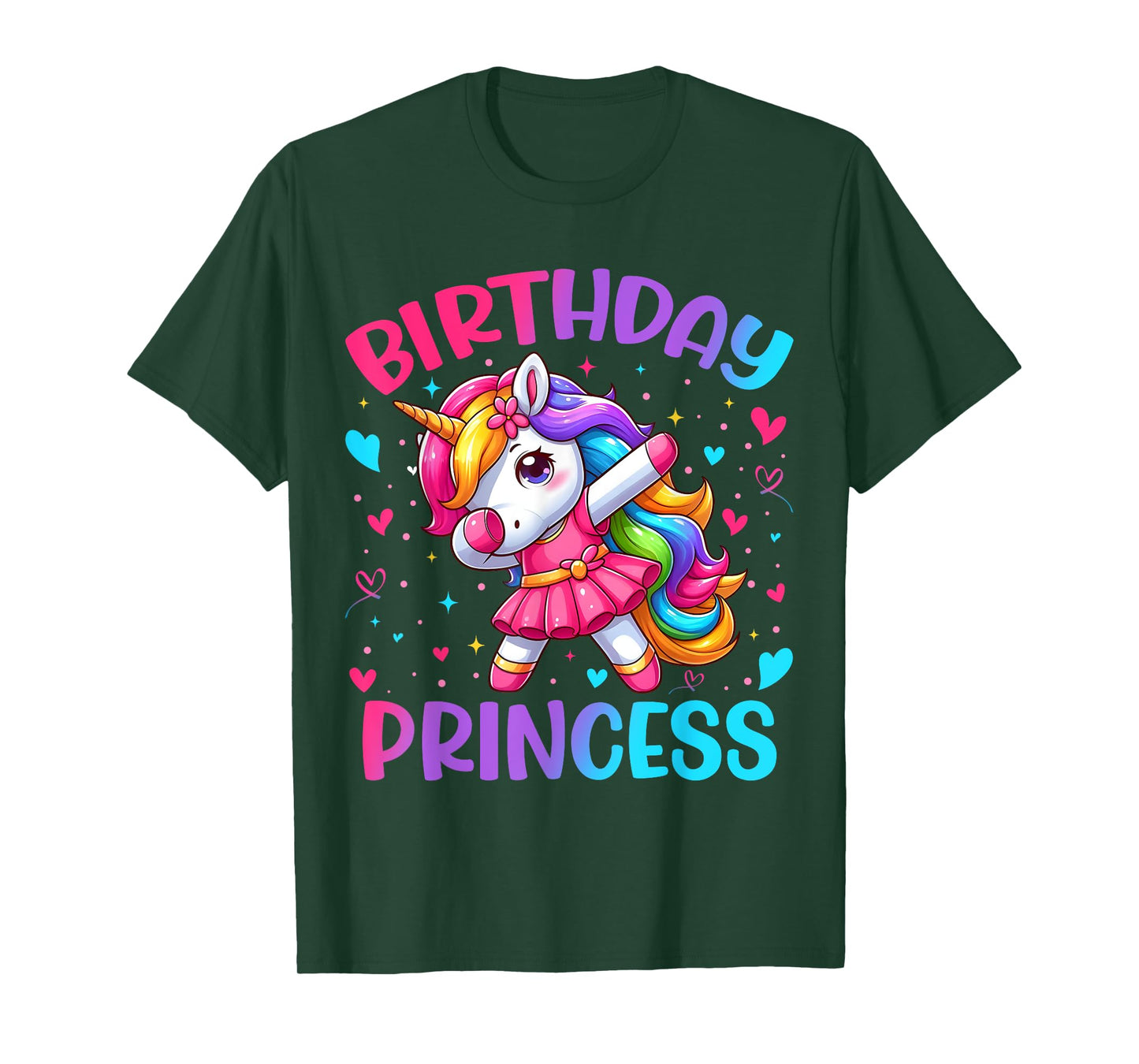 Birthday Princess Unicorn Dabbing Party Girls Kids T-Shirt