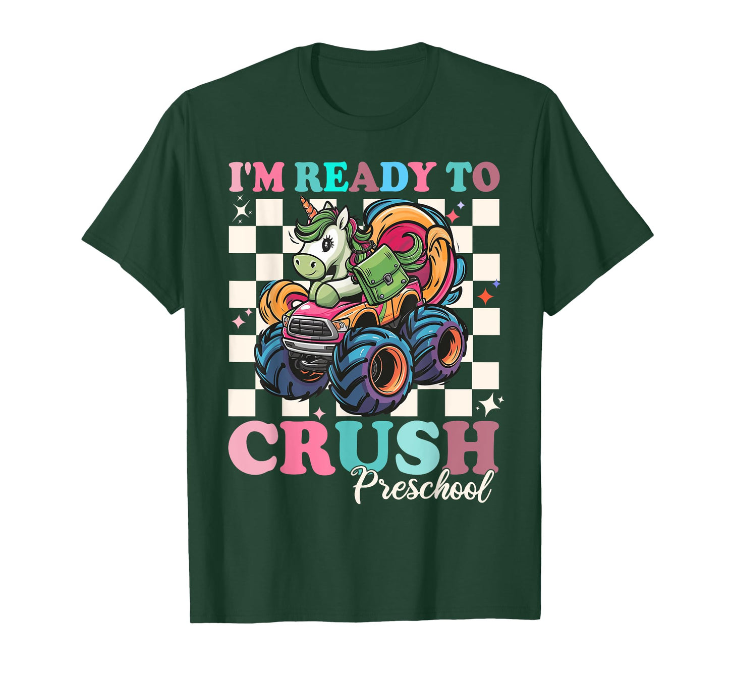 I'm Ready To Crush preschool Unicorn monster truck Girls T-Shirt