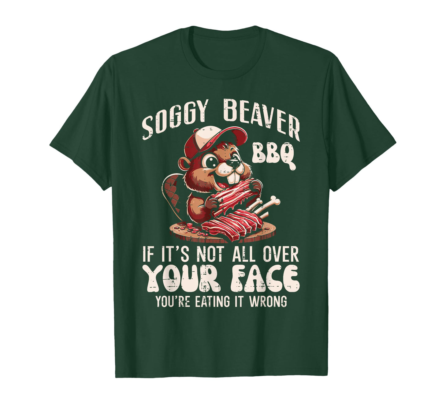 Soggy Beaver Bbq Funny Barbecue Grill Master Humor Dad Men T-Shirt