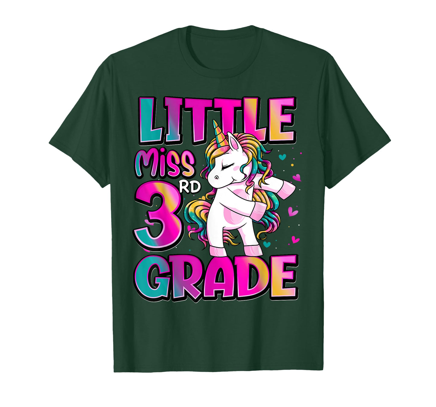 Little Miss 3rd Grade Unicorn Back To School 3rd Grade Girls T-Shirt