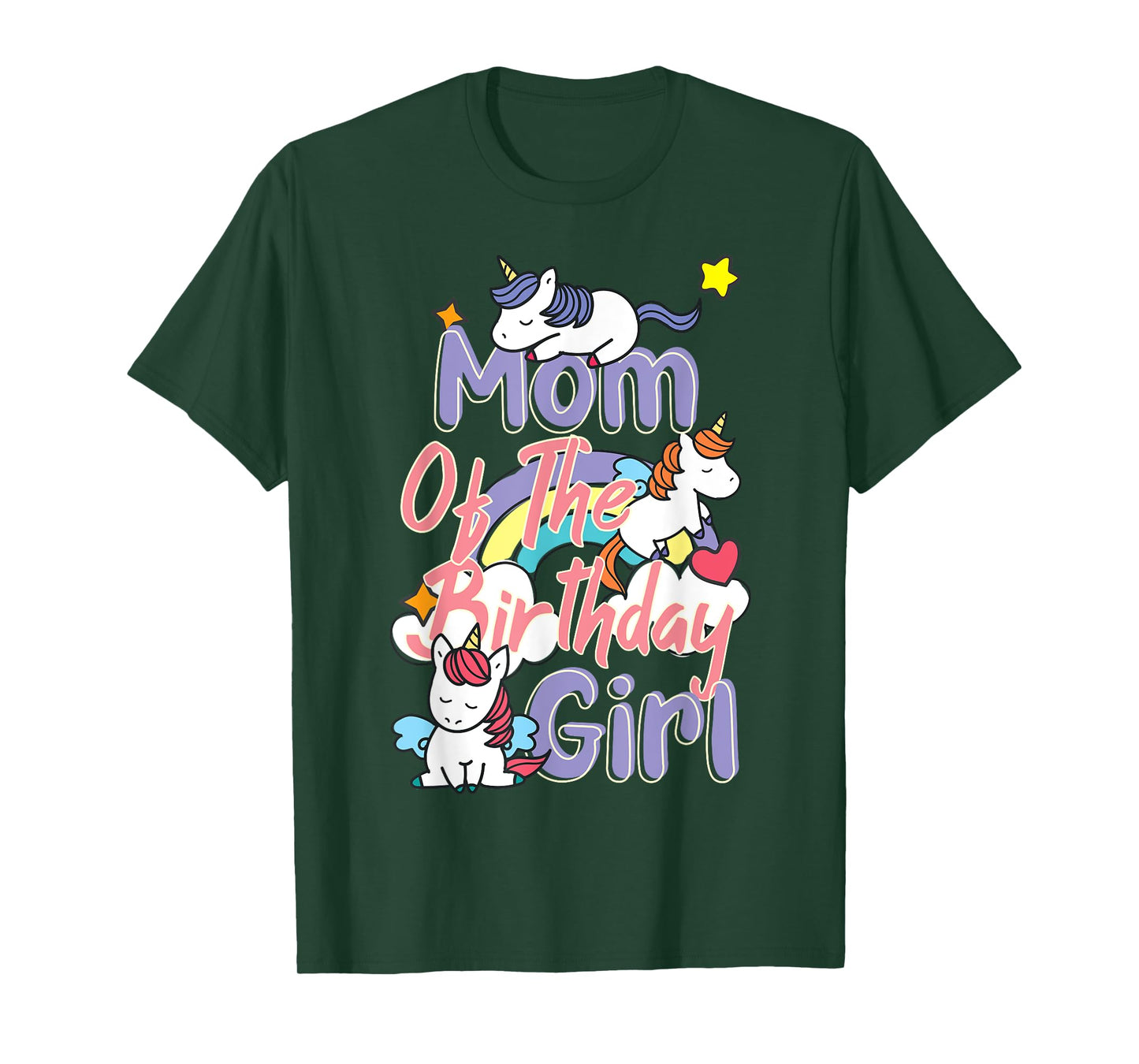 Mom Of The Birthday Girl Unicorn Matching Family T-Shirt
