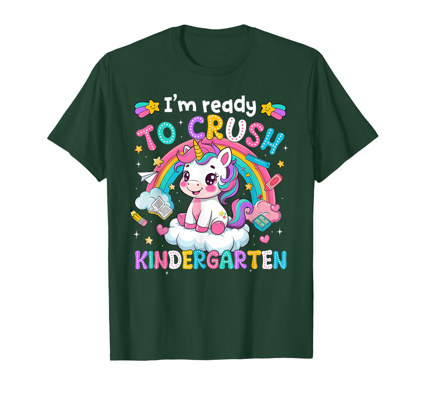 Magical Unicorn Ready Crush Kindergarten Girl Back To School T-Shirt