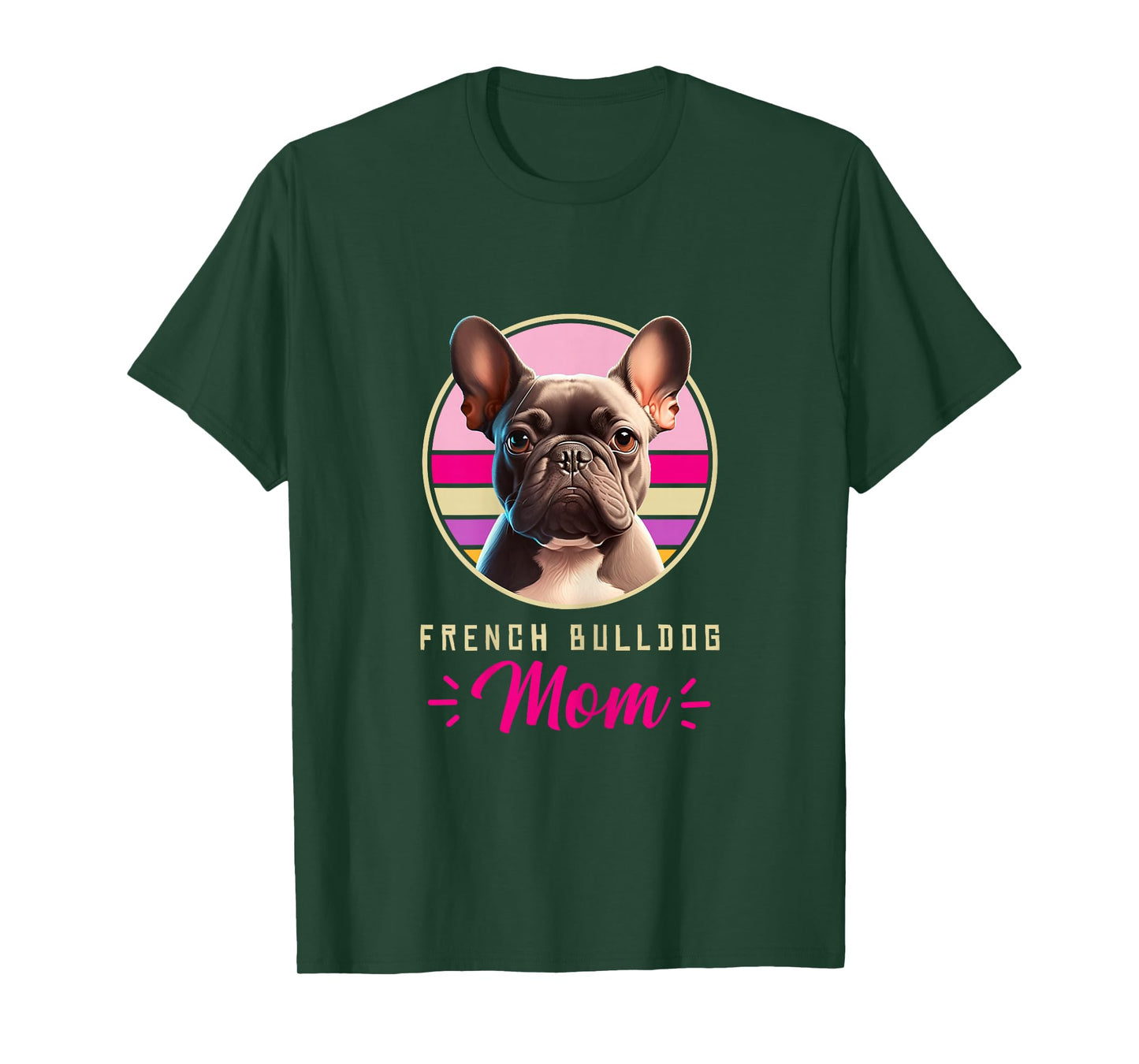Funny French Bulldog Retro Outfits Clothes Frenchie Dog Mom T-Shirt