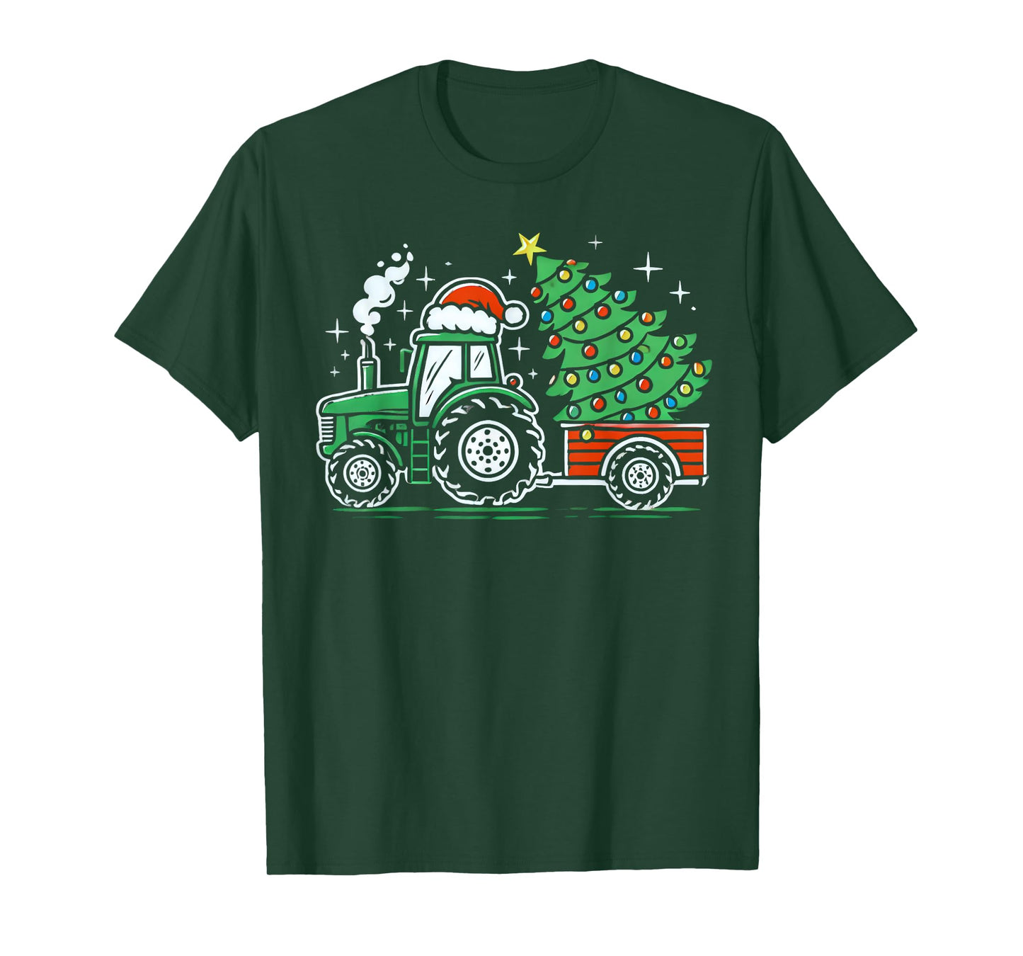Farm Truck Christmas Tree Tractor Farmer Xmas Boys Kids T-Shirt