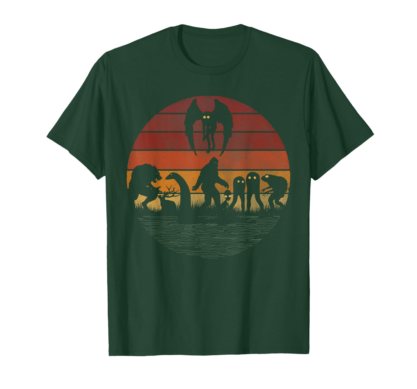 Bigfoot Sasquatch Loch Ness Monster Mothman Funny Cryptid T-Shirt