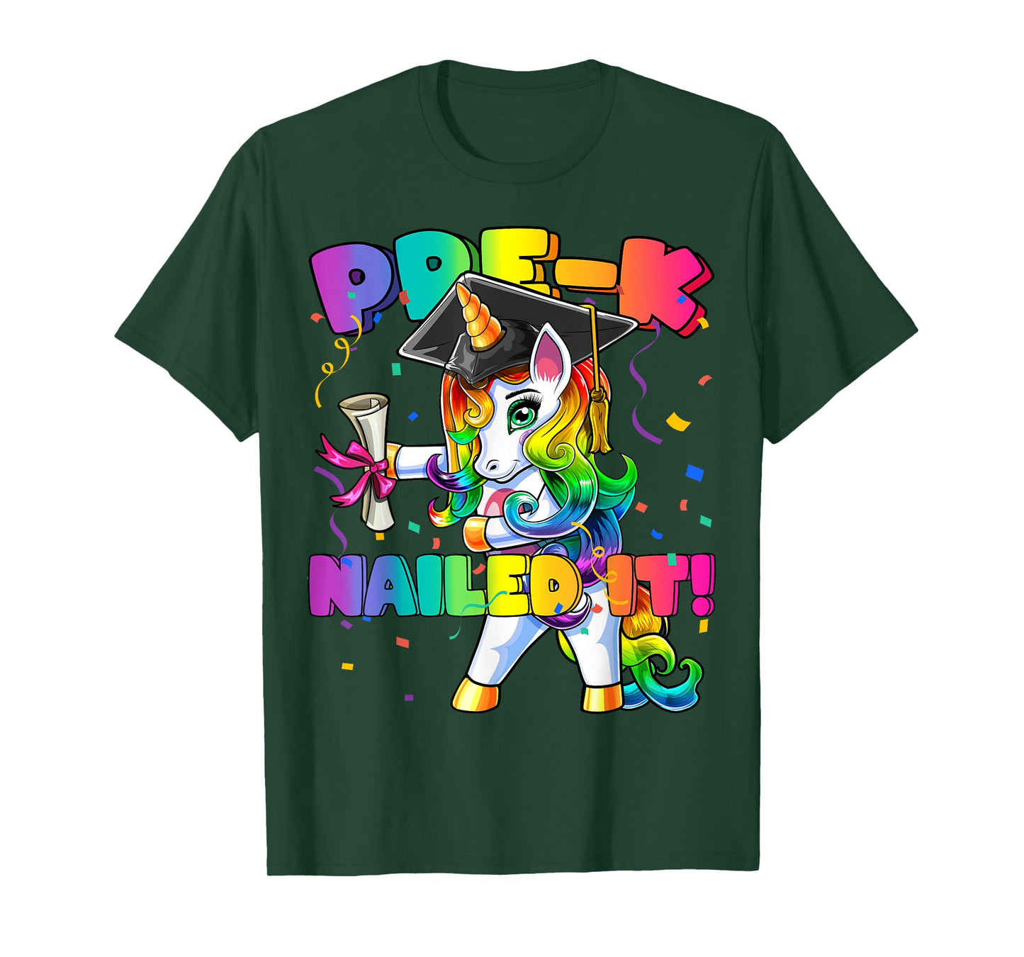 Flossing Unicorn Pre-K Graduation Cap Diploma Gift Girls T-Shirt