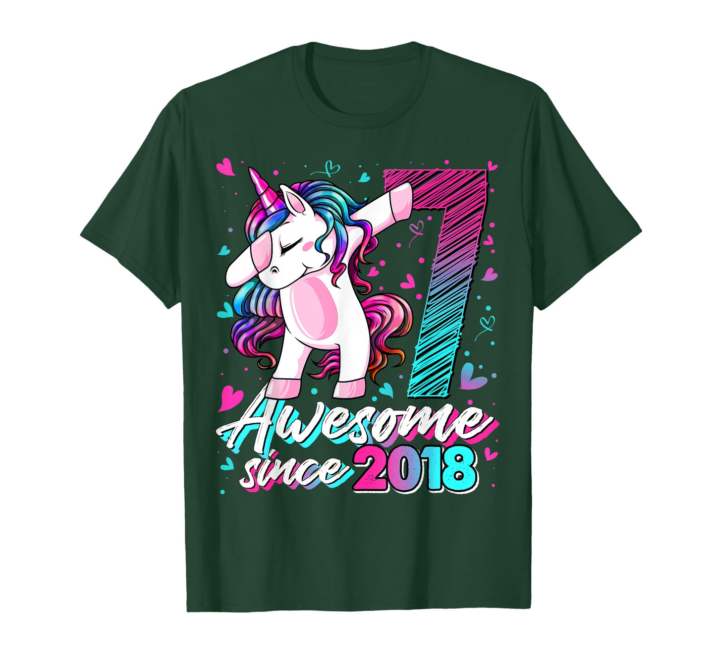 7 Year Old Unicorn Gifts For Girls 7th Birthday Girl Party T-Shirt