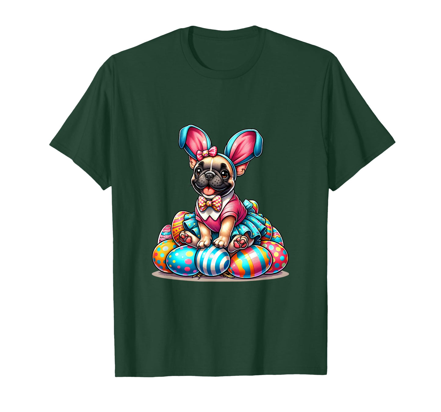 Funny Easter Day French bulldog Bunny Costume T-Shirt for Men Women Kids