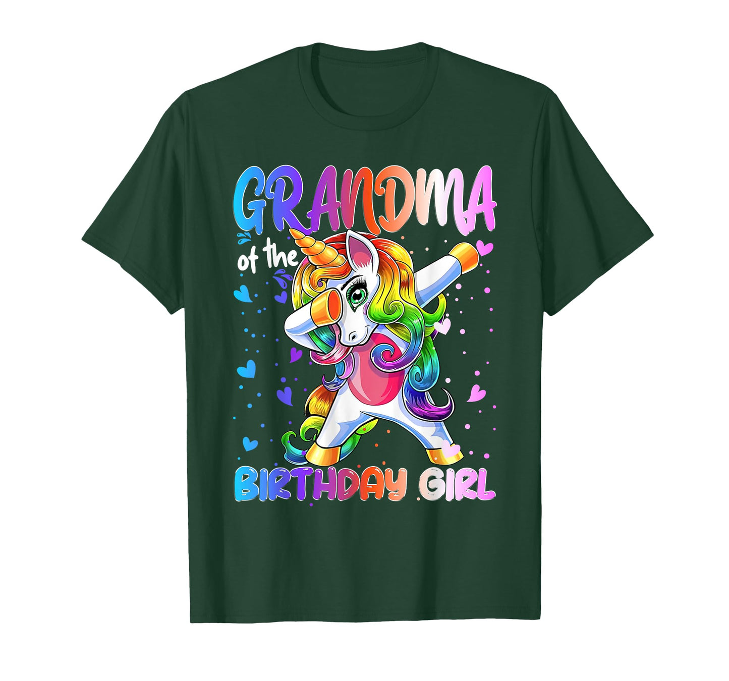 Grandma of the Birthday Princess Girl Dabbing Unicorn T-Shirt