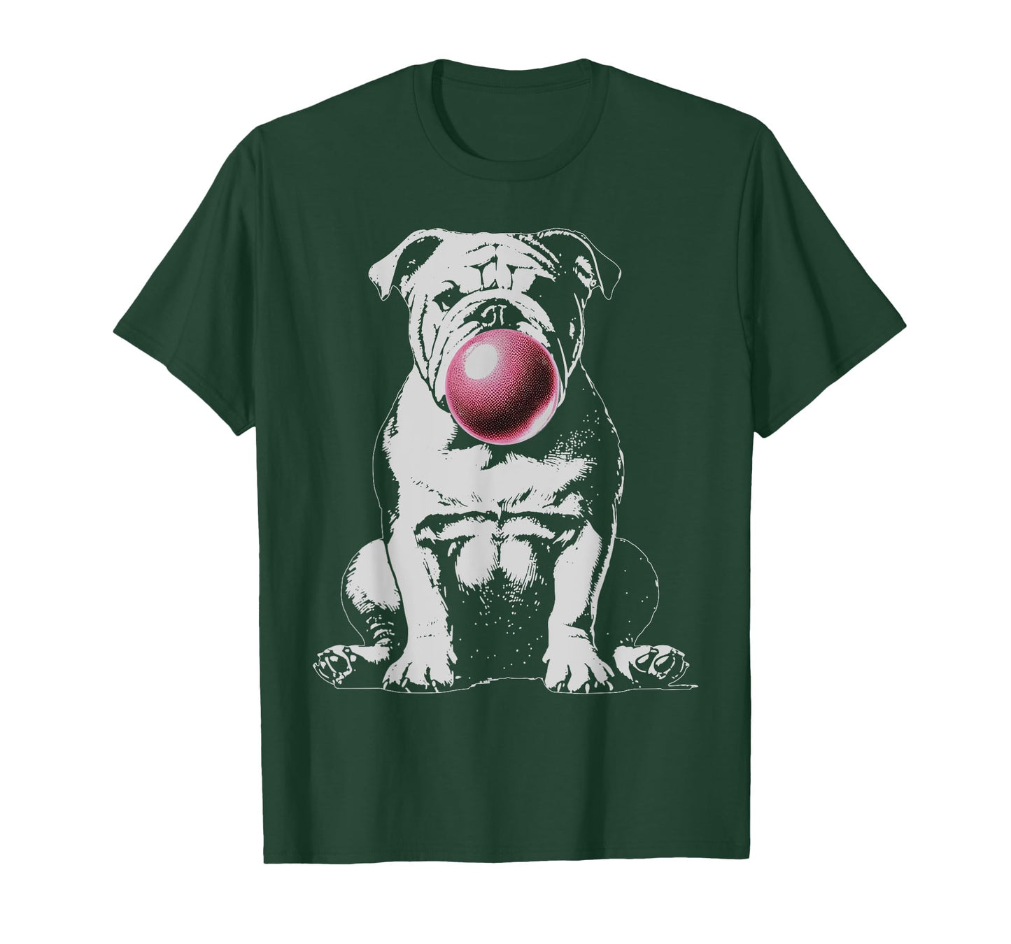 Vintage English Bulldog Blowing Bubble Mom Dog Dad Graphic T-Shirt for Men Women Kids