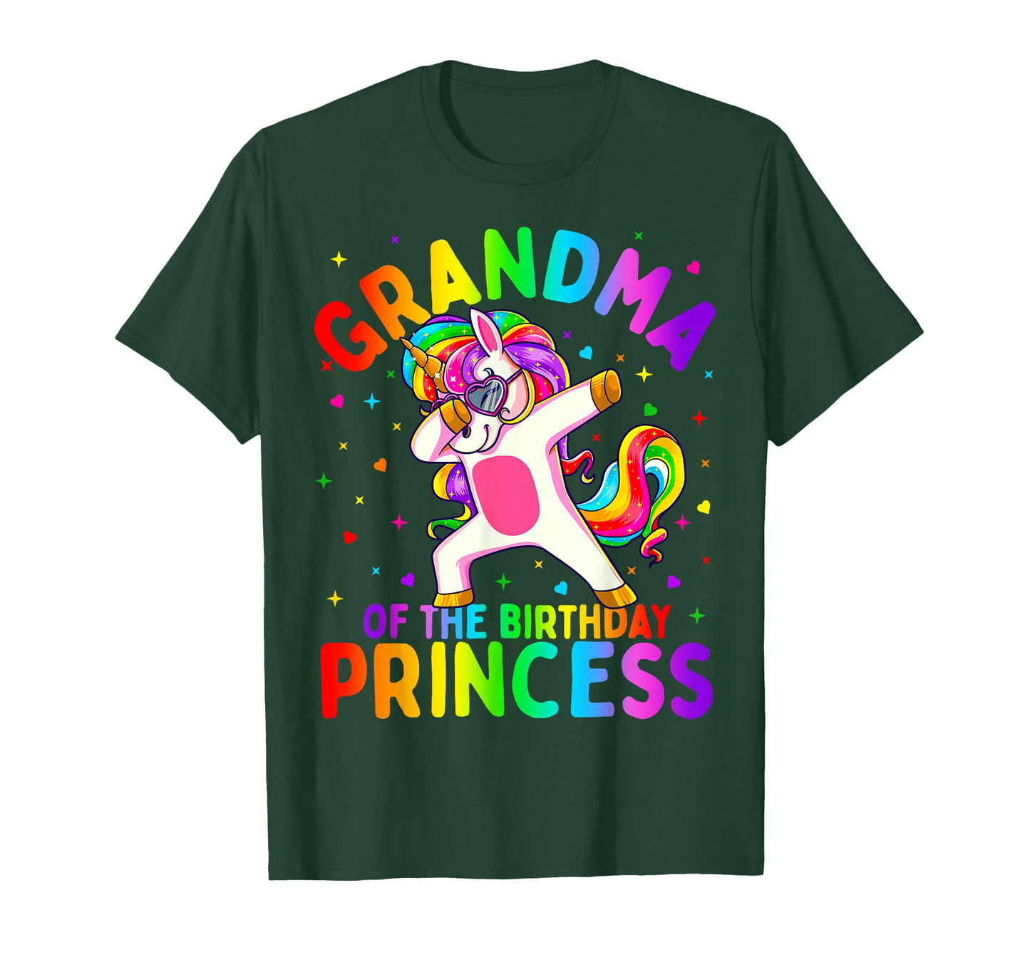 Grandma of the Birthday Princess Girl Dabbing Unicorn T-Shirt