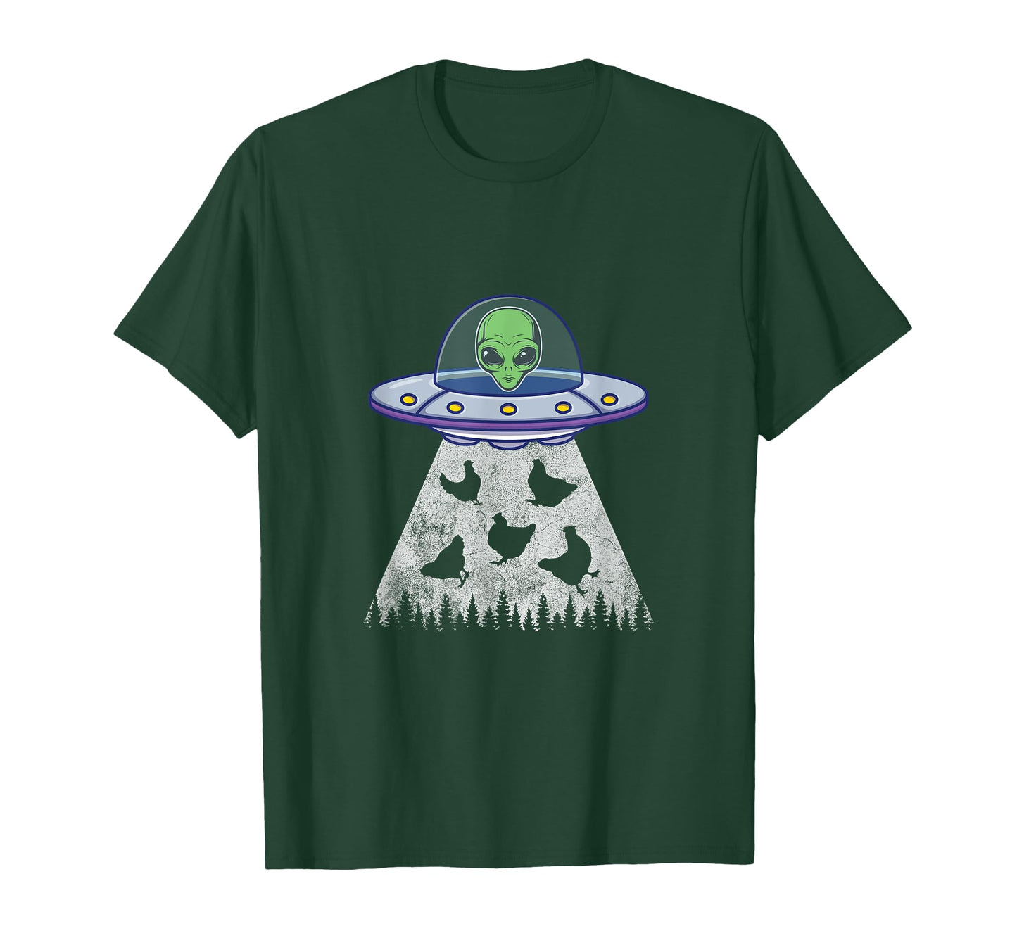 Chicken Abduction Funny UFO Alien Lover Vintage Distress T-Shirt