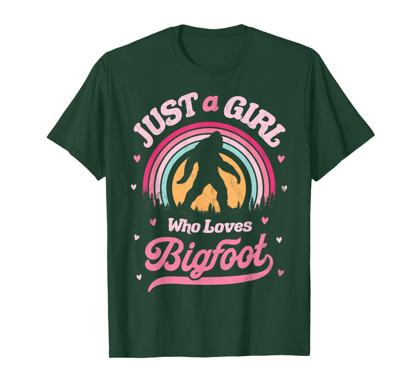 Bigfoot Just A Girl Who Loves Sasquatch Funny Retro Vintage T-Shirt