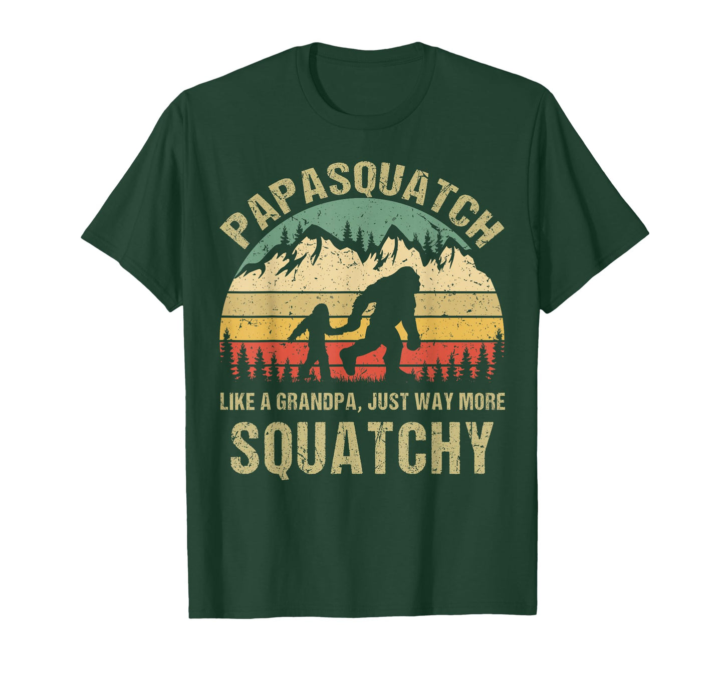 Retro Papa Squatch Like A Grandpa Funny Bigfoot Sasquatchy T-Shirt