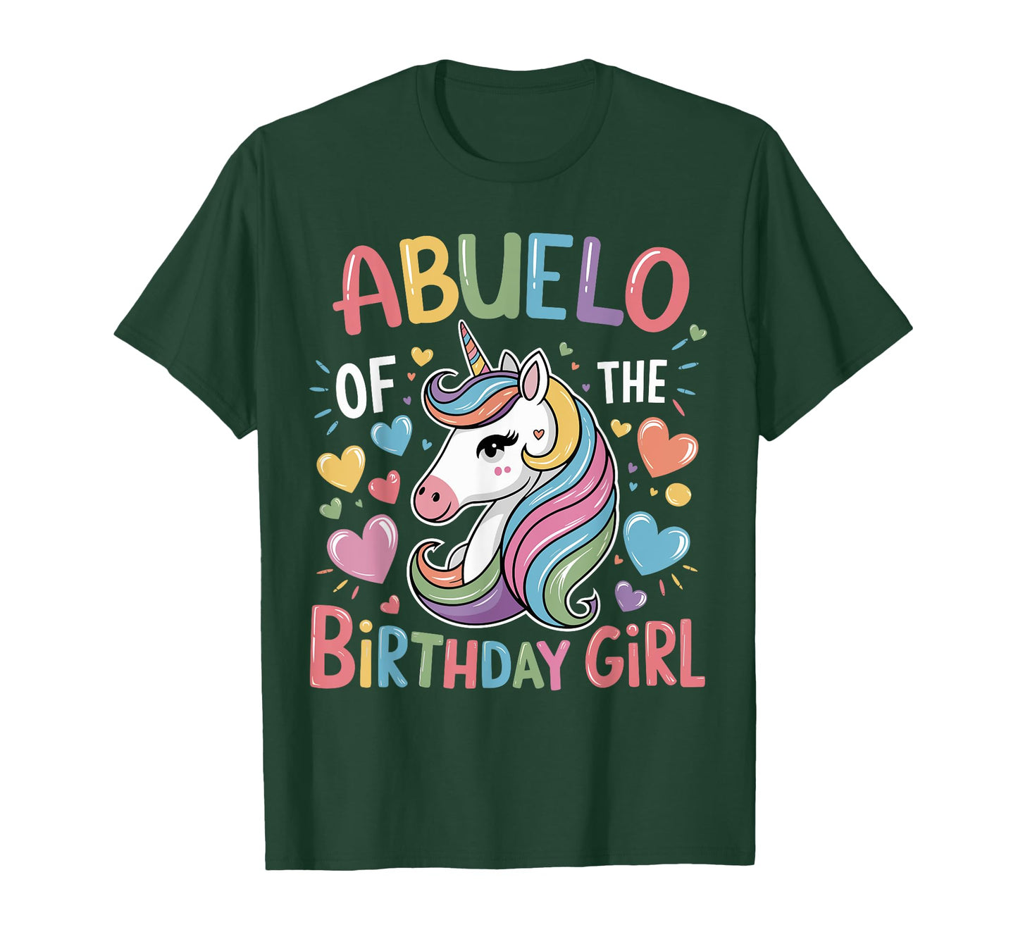 Abuelo of The Birthday Girl Matching Unicorn Bday Grandpa T-Shirt