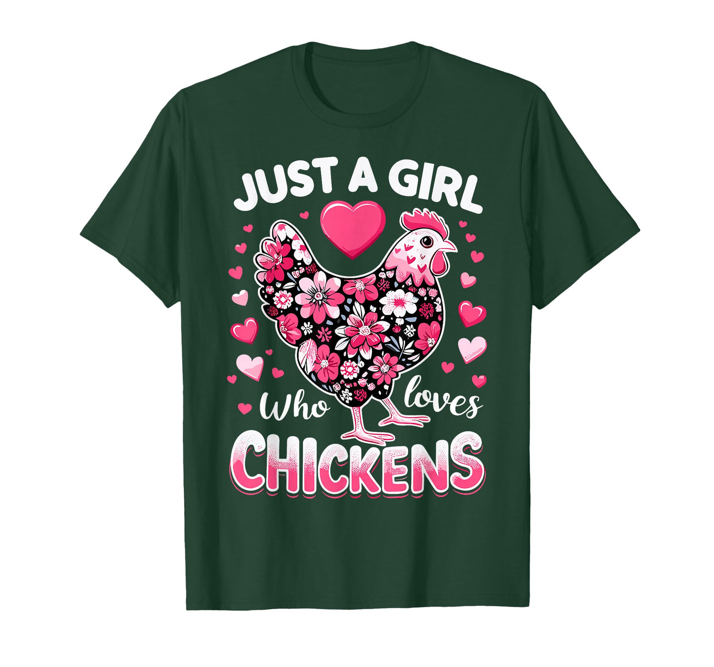 Just A Girl Who Loves Chickens Cute Farm Animal Chicken T-Shirt