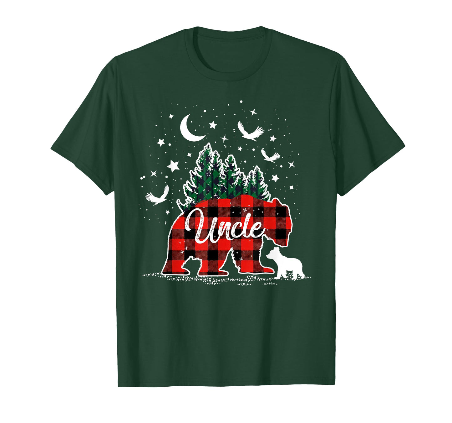 Wildlife Nature Uncle Bear Red Buffalo Plaid Christmas Pjs T-Shirt