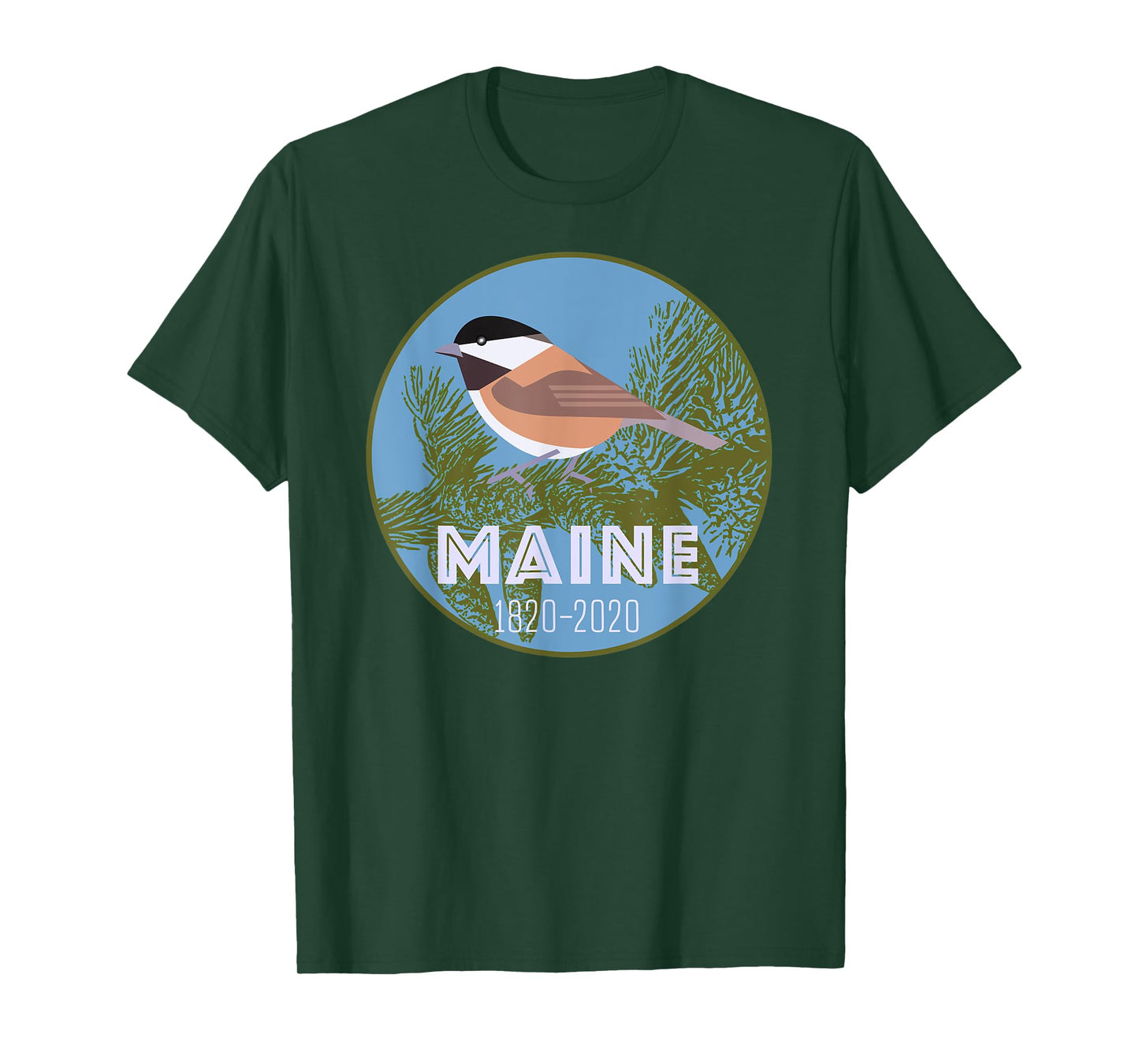 Maine Bicentennial T Shirt Chickadee State Bird 200 Years