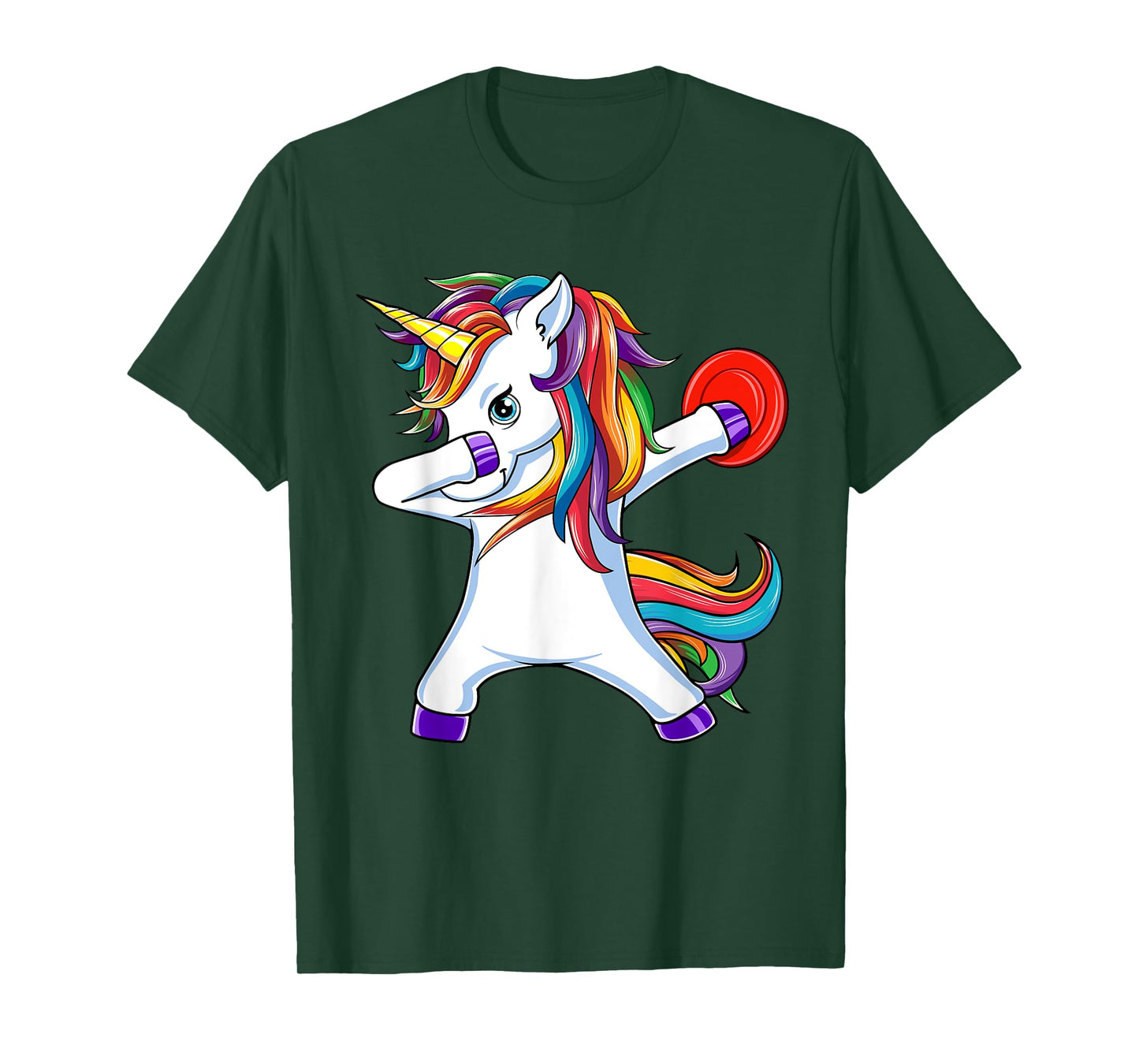 Dabbing Unicorn Funny Flying Disc Golf Player T-Shirt