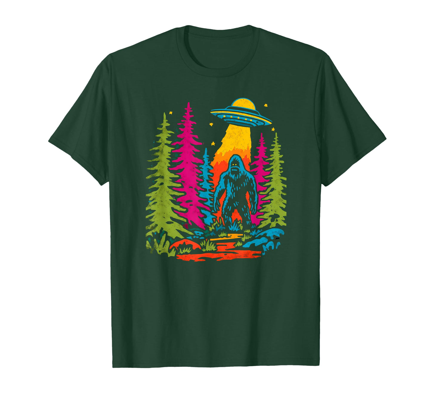 Funky Sasquatch Bigfoot Vintage UFO Abduction Cryptozoology T-Shirt