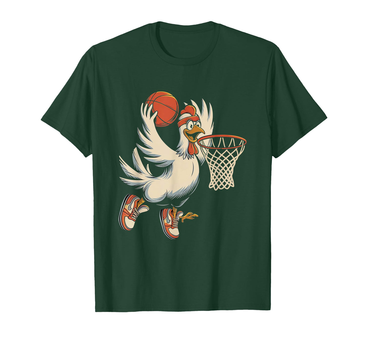 Chicken Playing Basketball Chicken Lover Basketball Funny T-Shirt