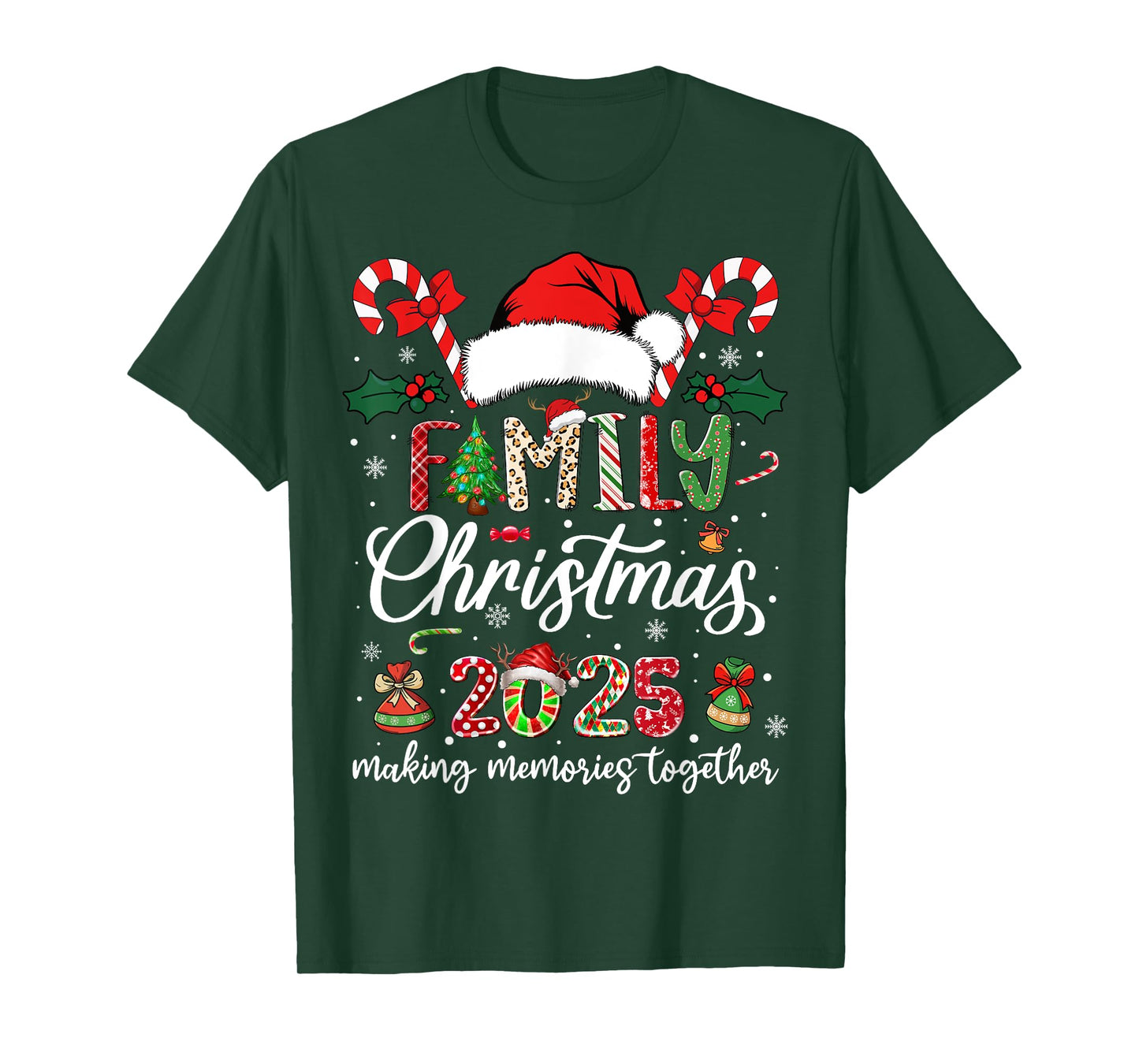 Family Christmas 2025 Matching Squad Santa Elf Funny Xmas T-Shirt