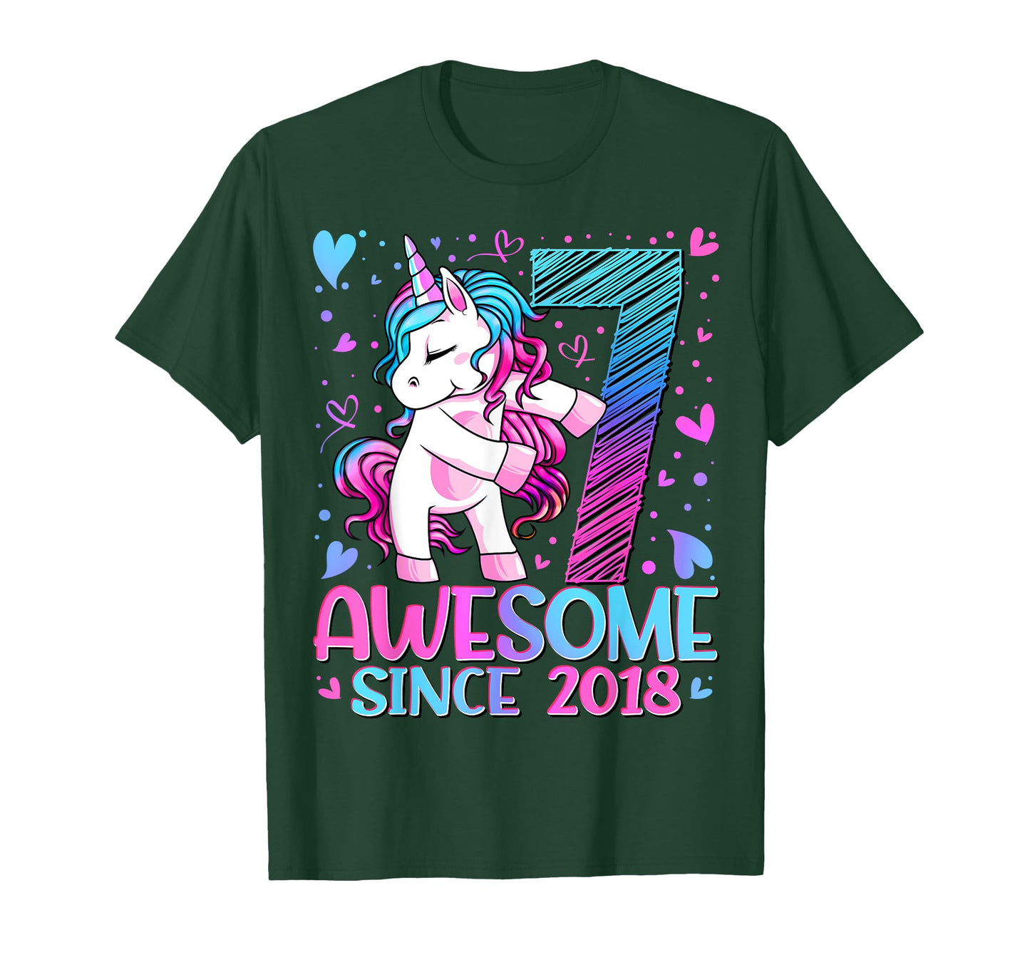 7 Year Old Unicorn Gifts For Girls 7th Birthday Girl Party T-Shirt