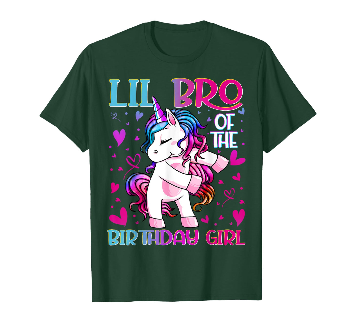 Lil Bro of the Birthday Girl Flossing Unicorn Little Brother T-Shirt