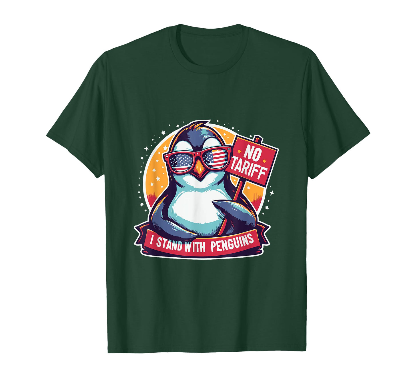 No Tariffs Penguin Protest Heard Island I Stand With Penguin T-Shirt