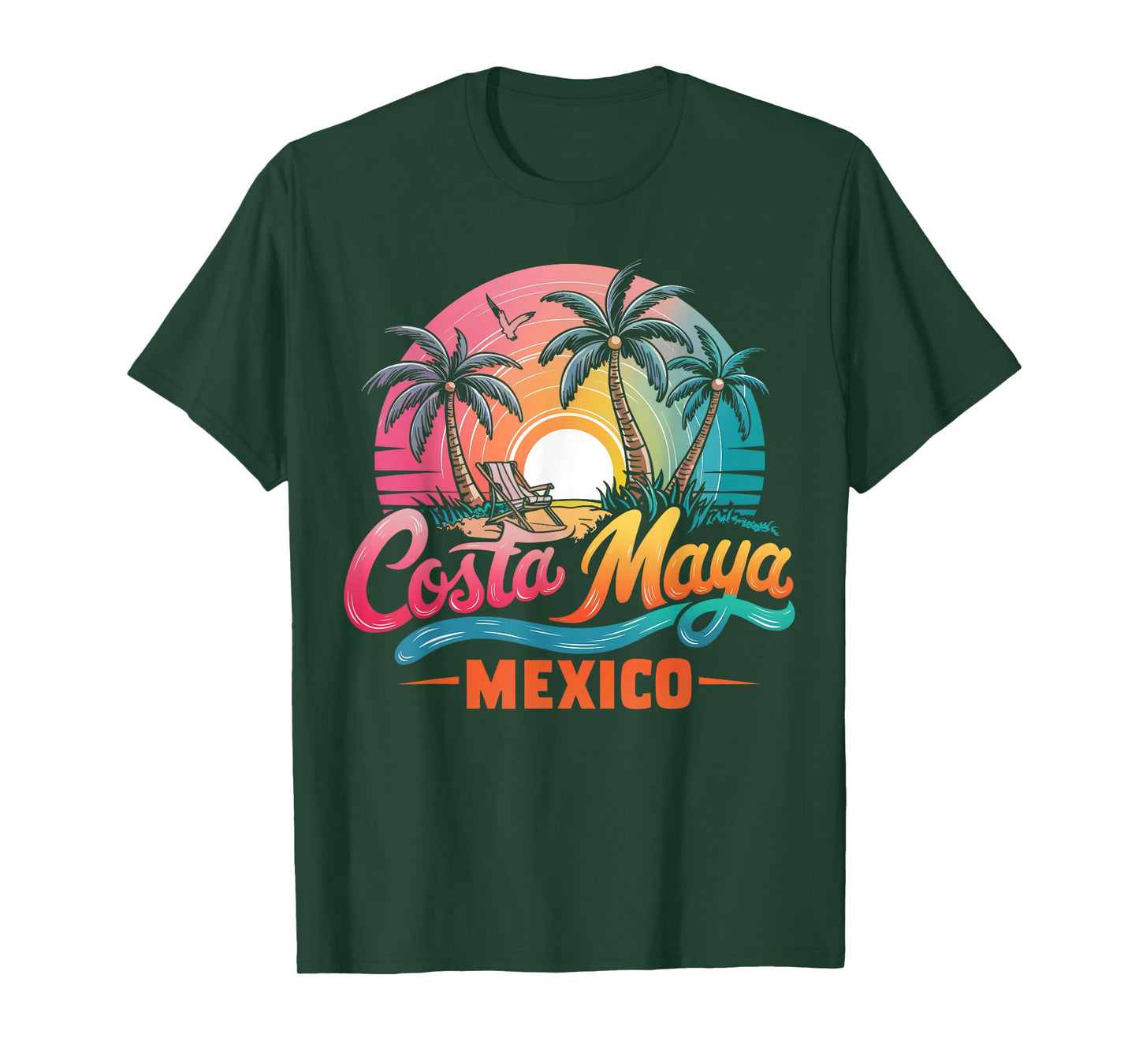 Costa Maya Mexico Tropical Sunset beach Souvenir Vacation Men Women Girls Kids T-Shirt