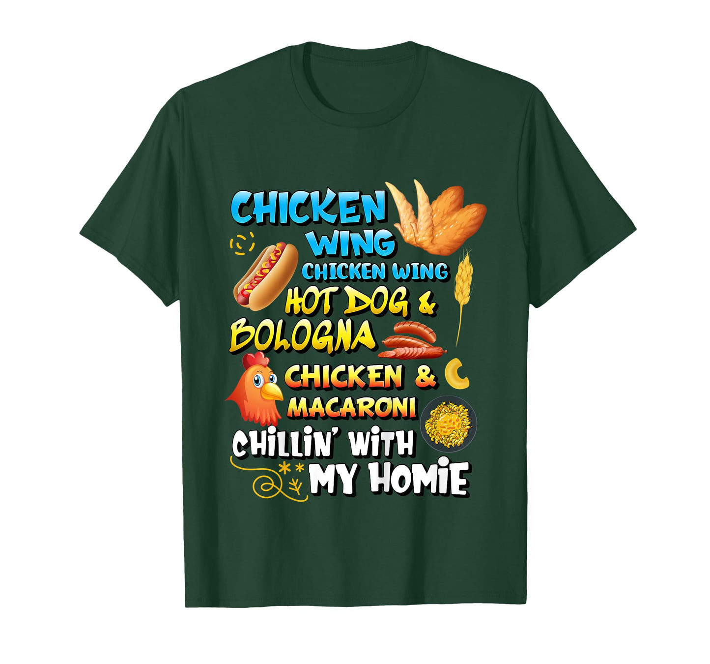 Viral Chicken Wing Chicken Wing Hot Dog Bologna Song lyric T-Shirt for Kids