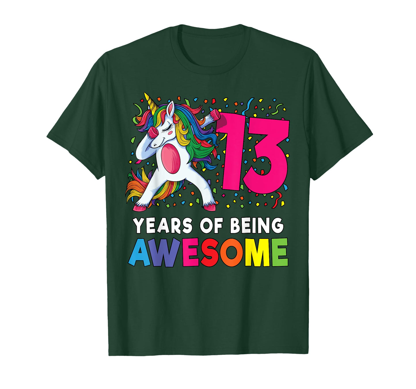 13th Birthday Dabbing Unicorn Party Gift 13 Years Old Girls T-Shirt