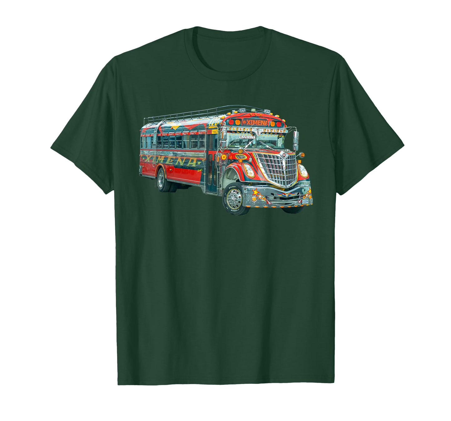 Chicken Bus Guatemala Chapin Quetzal Antigua Tikal Maya 502 T-Shirt