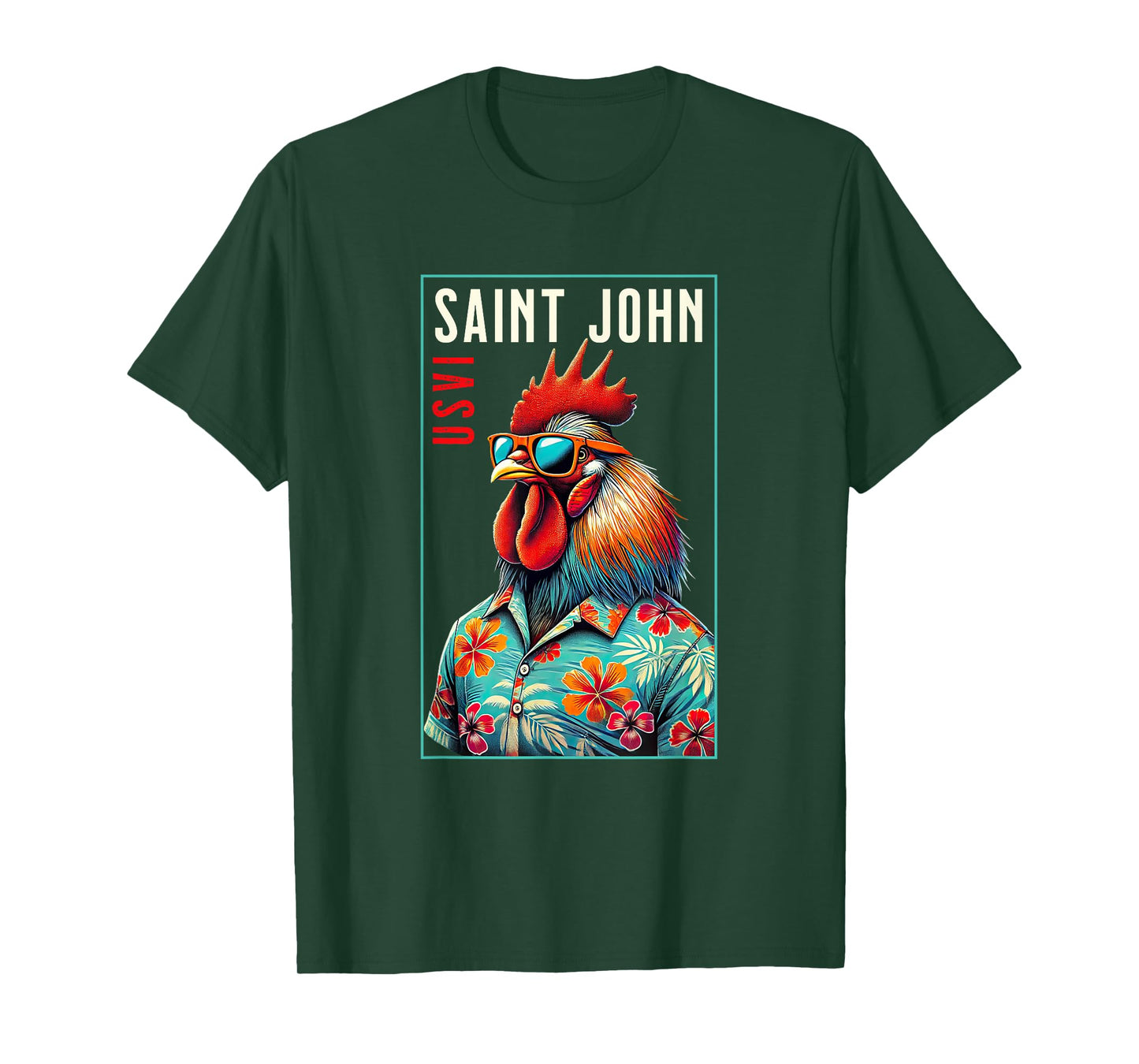 Saint John USVI Beach Chicken Rooster Lover T-Shirt