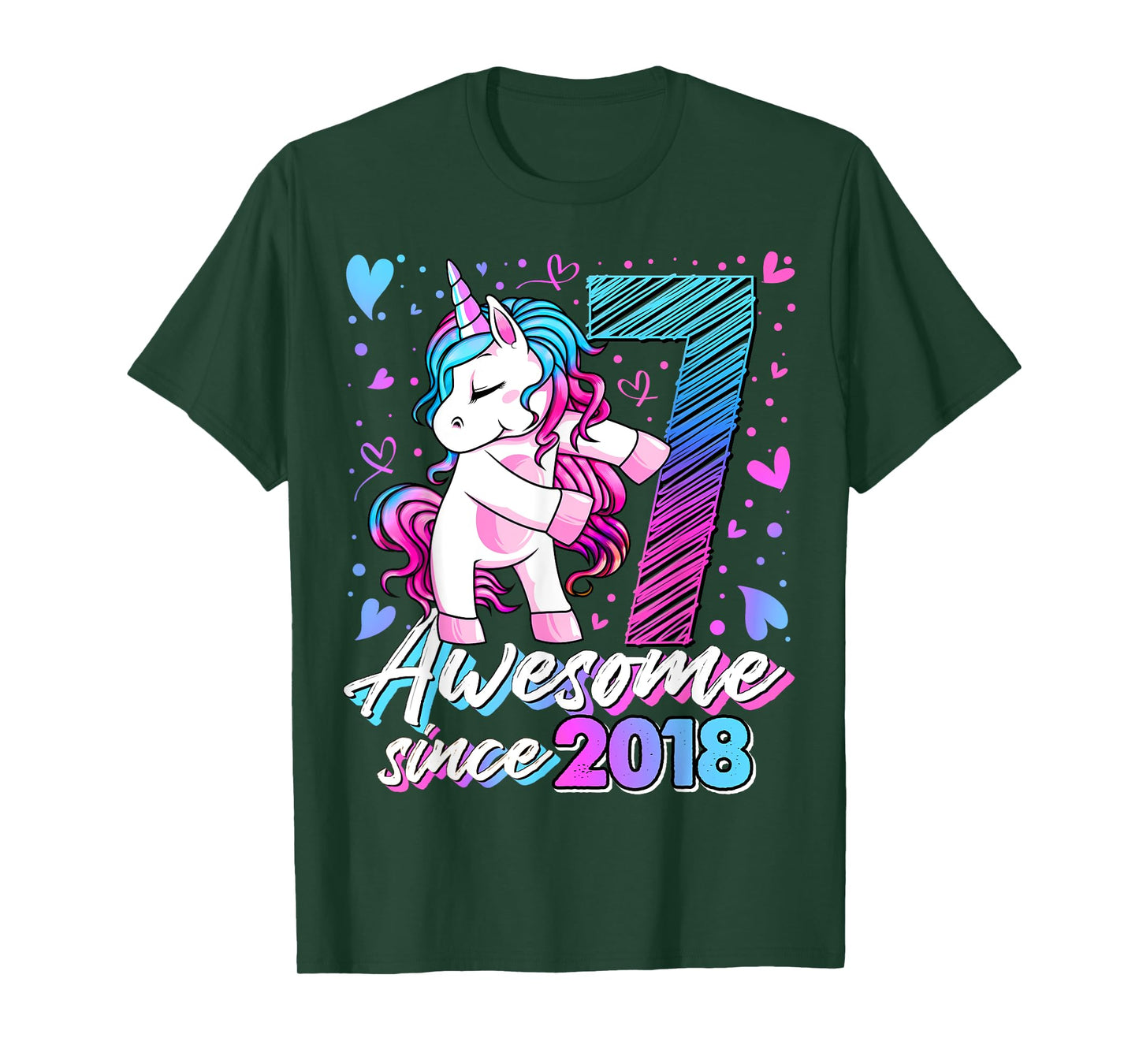 7 Year Old Unicorn Gifts For Girls 7th Birthday Girl Party T-Shirt