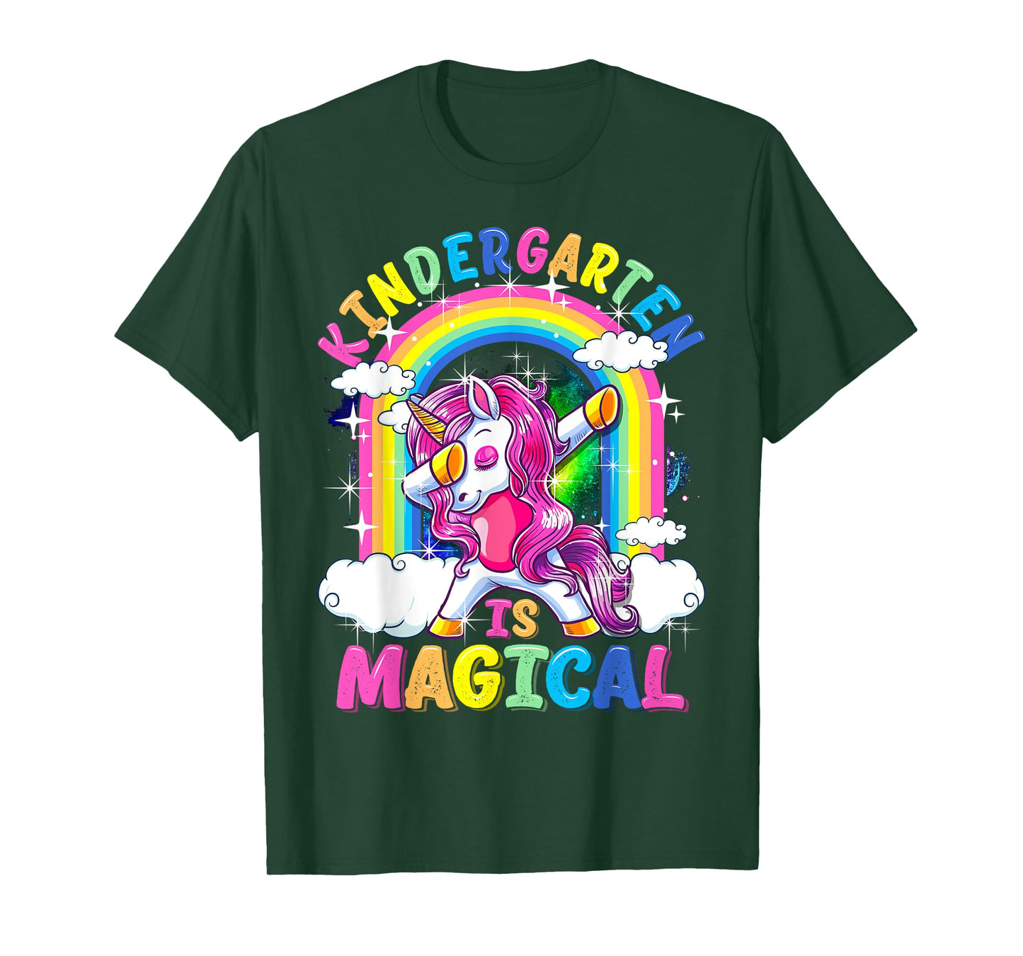 Kindergarten Is Magical Dabbing Unicorn Back To School Girls T-Shirt